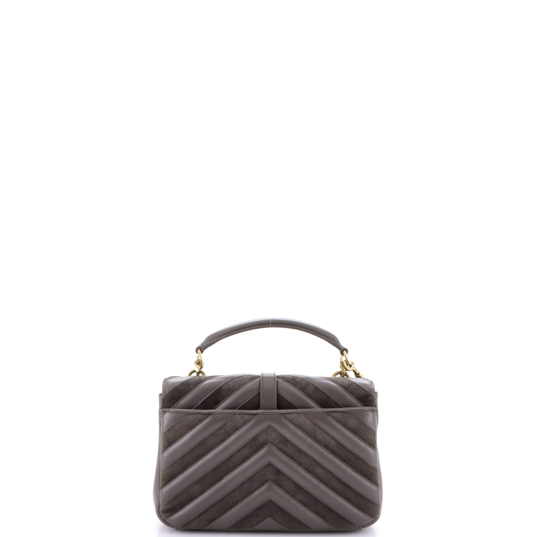 Saint Laurent Classic Monogram College Bag Matelasse Chevron Leather and Suede Medium