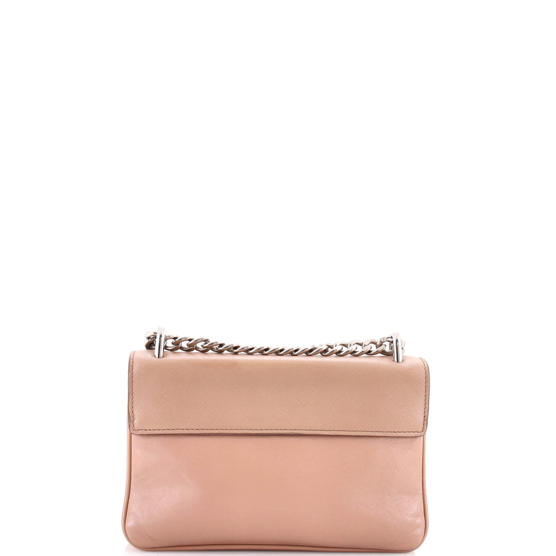 Prada Chain Flap Crossbody Bag Saffiano and Soft Calf Small