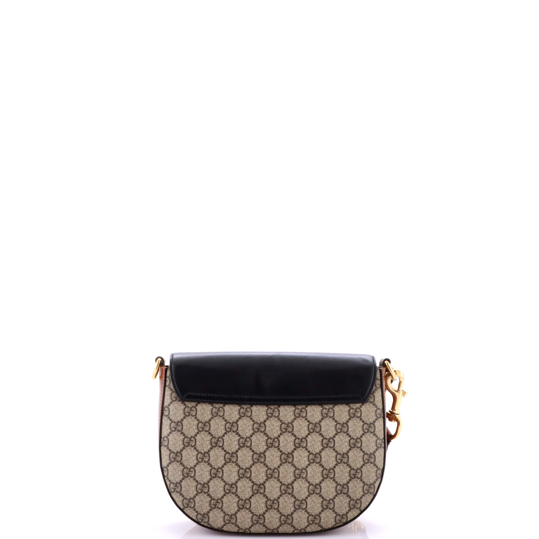 Gucci Padlock Saddle Shoulder Bag GG Coated Canvas and Leather Medium