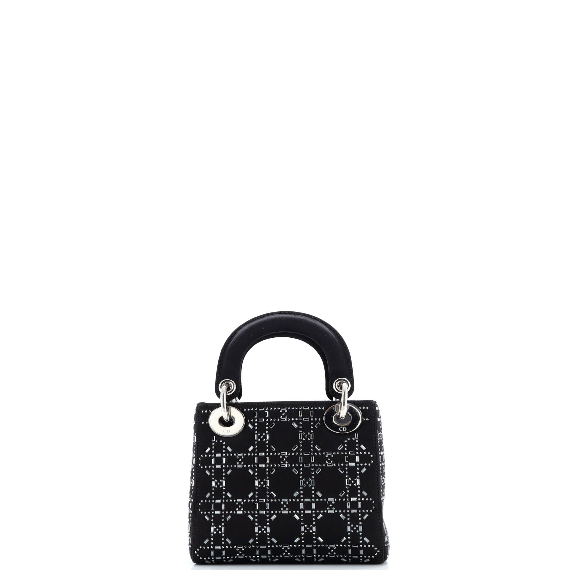 Christian Dior Lady Dior Bag Crystal Embellished Cannage Quilt Satin Mini
