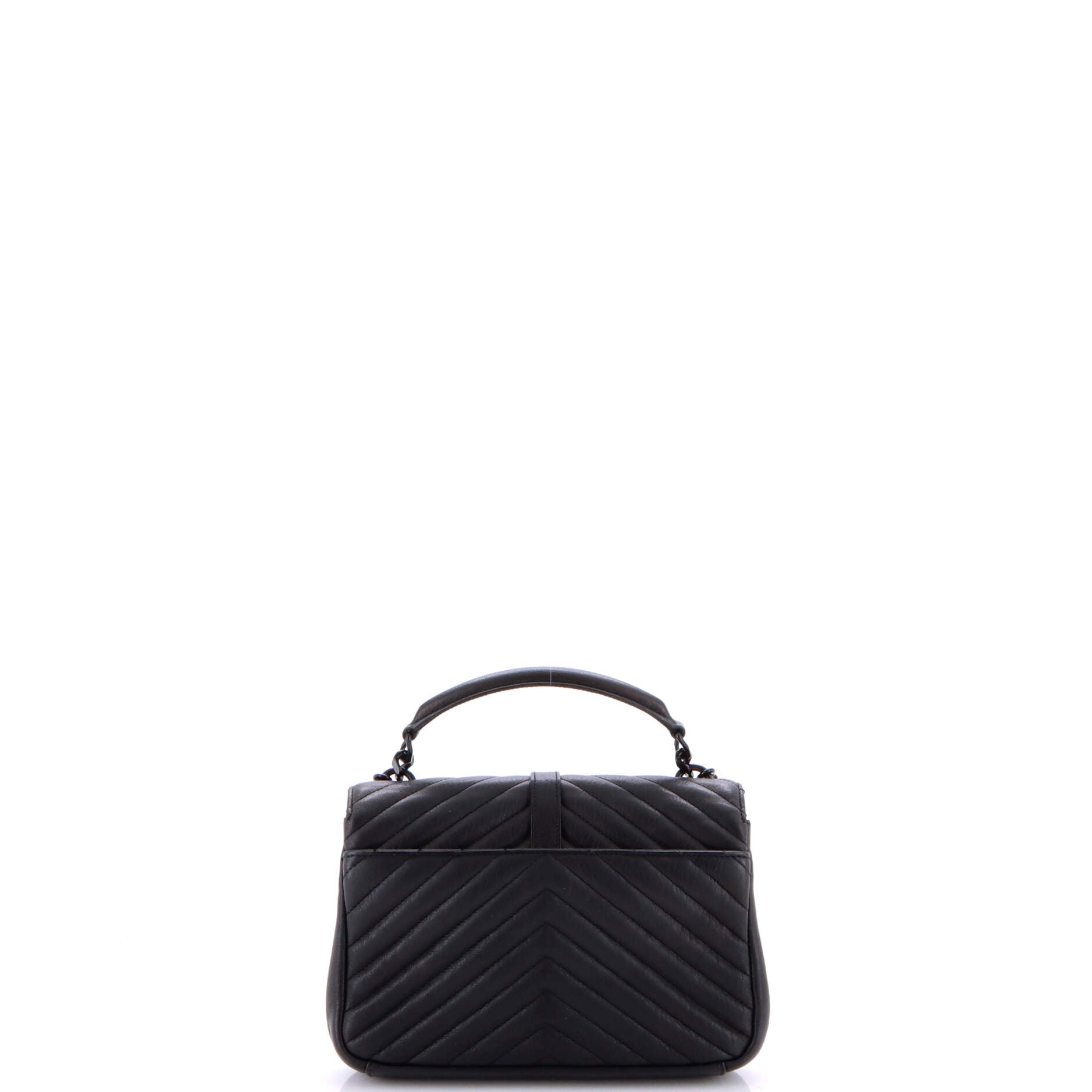 Saint Laurent Classic Monogram College Bag Matelasse Chevron Leather Medium