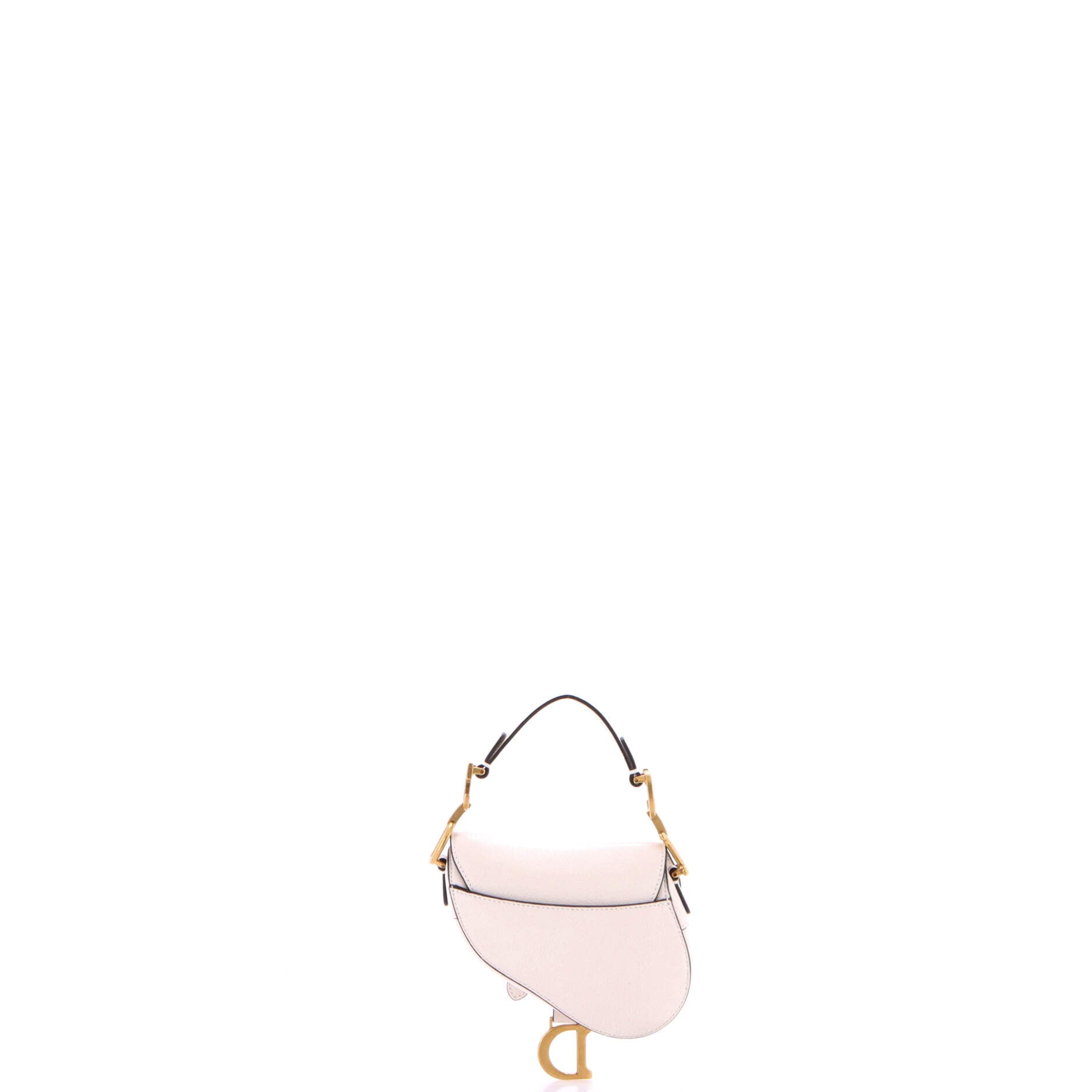 Christian Dior Saddle Handbag with Strap Leather Micro