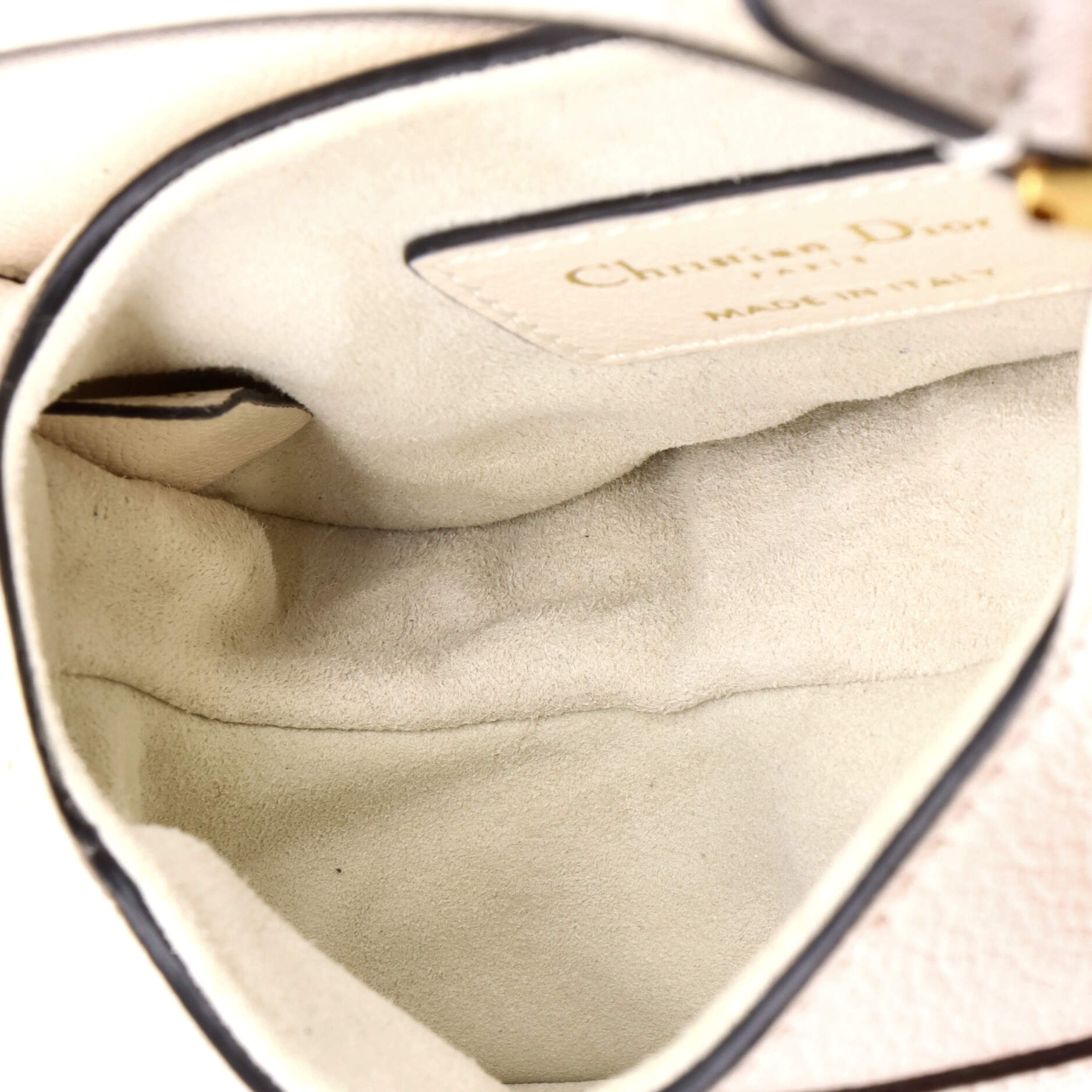 Christian Dior Saddle Handbag with Strap Leather Micro