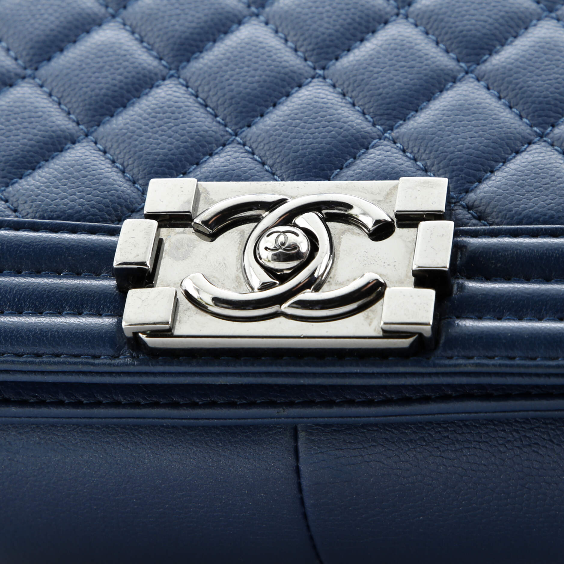 Chanel Boy Flap Bag Quilted Caviar Old Medium