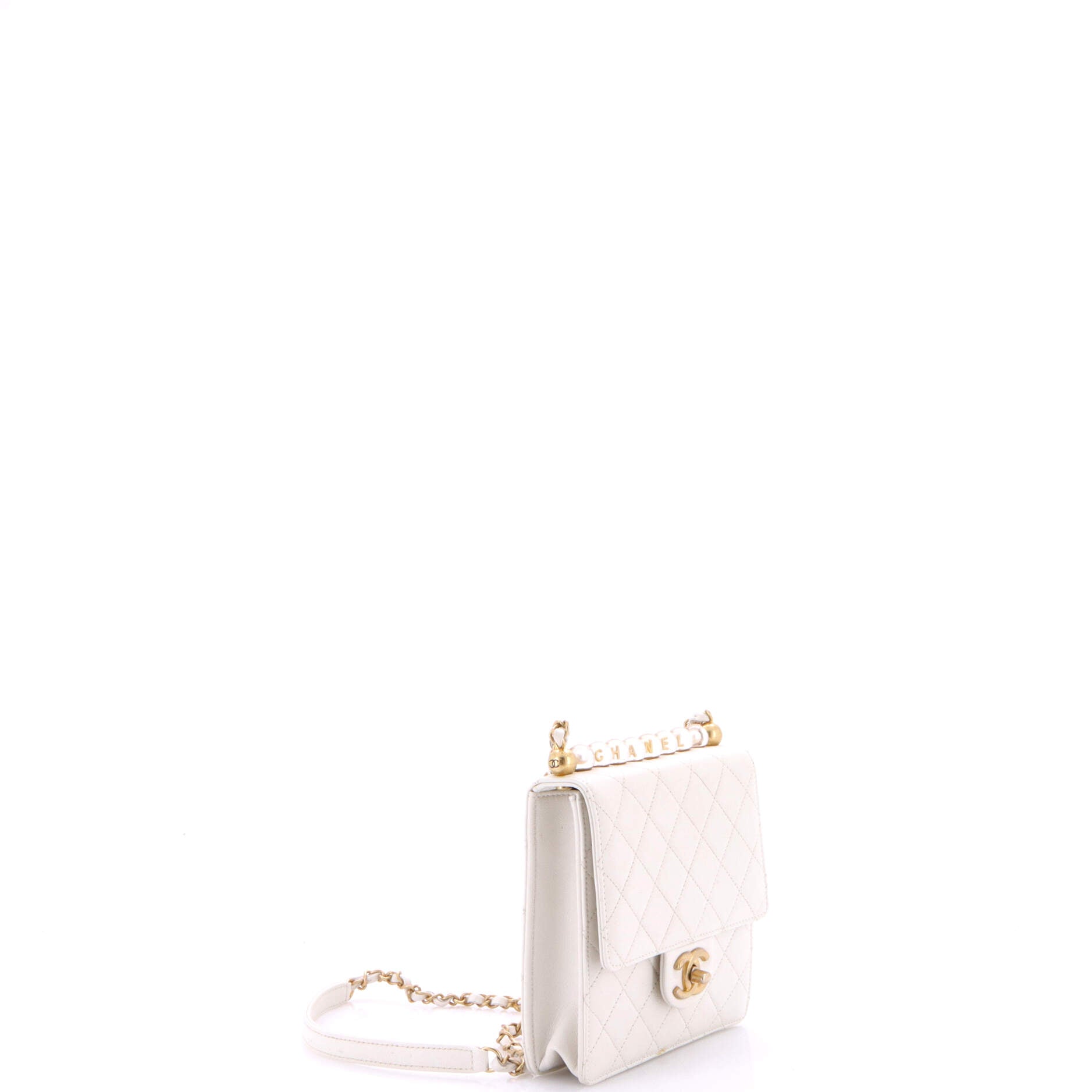 Chanel Chic Pearls Flap Bag Quilted Goatskin with Acrylic Beads Mini