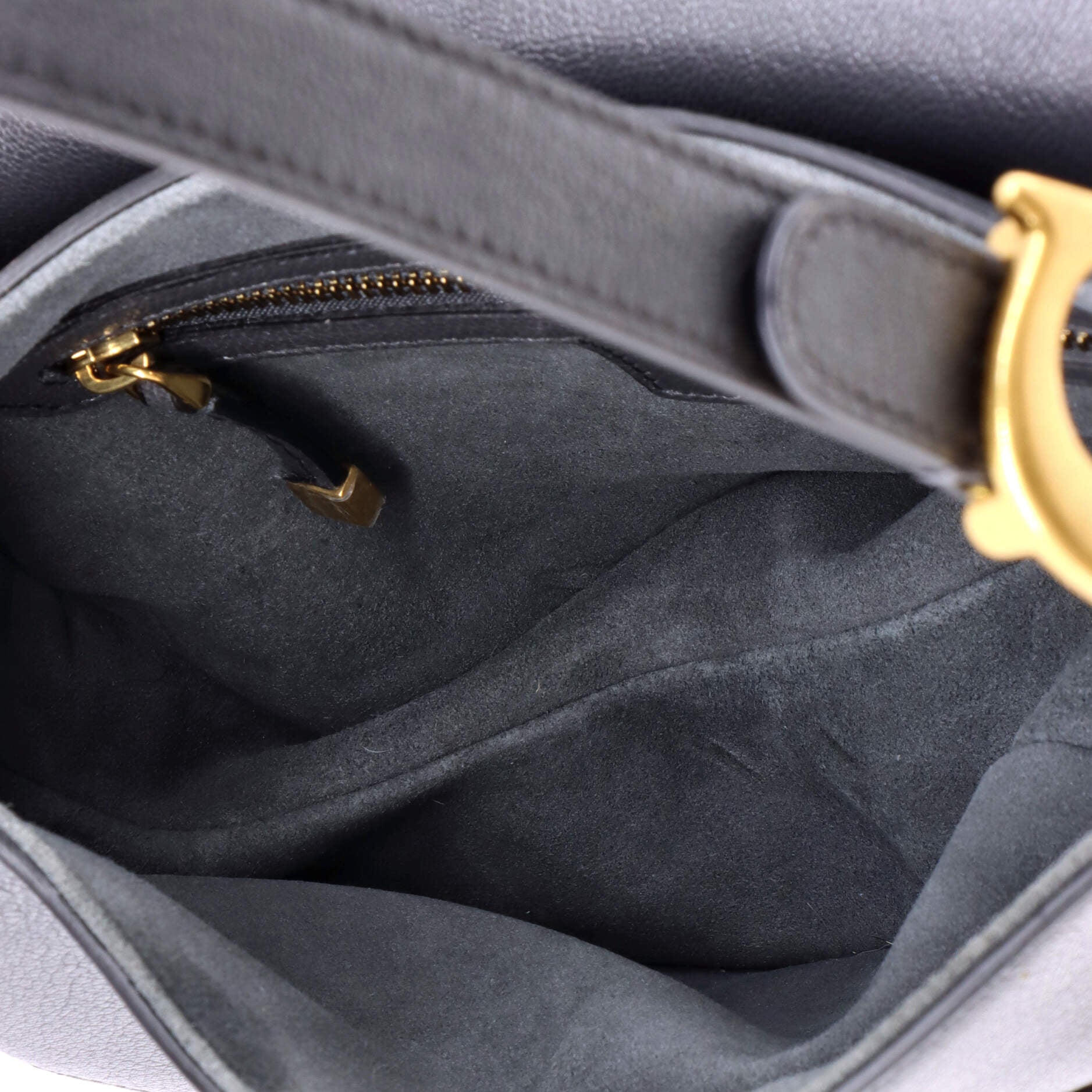 Christian Dior Saddle Handbag Leather Medium