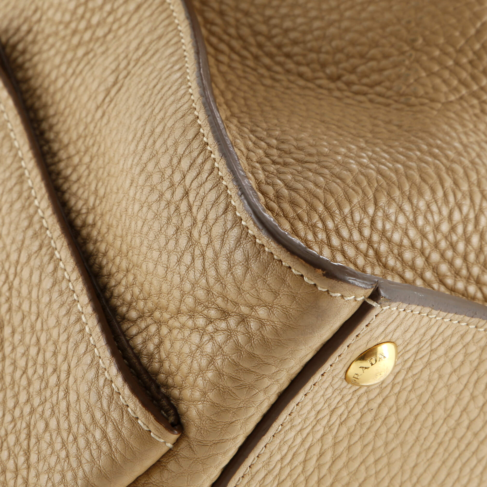 Prada Front Pocket Wing Convertible Tote Vitello Daino