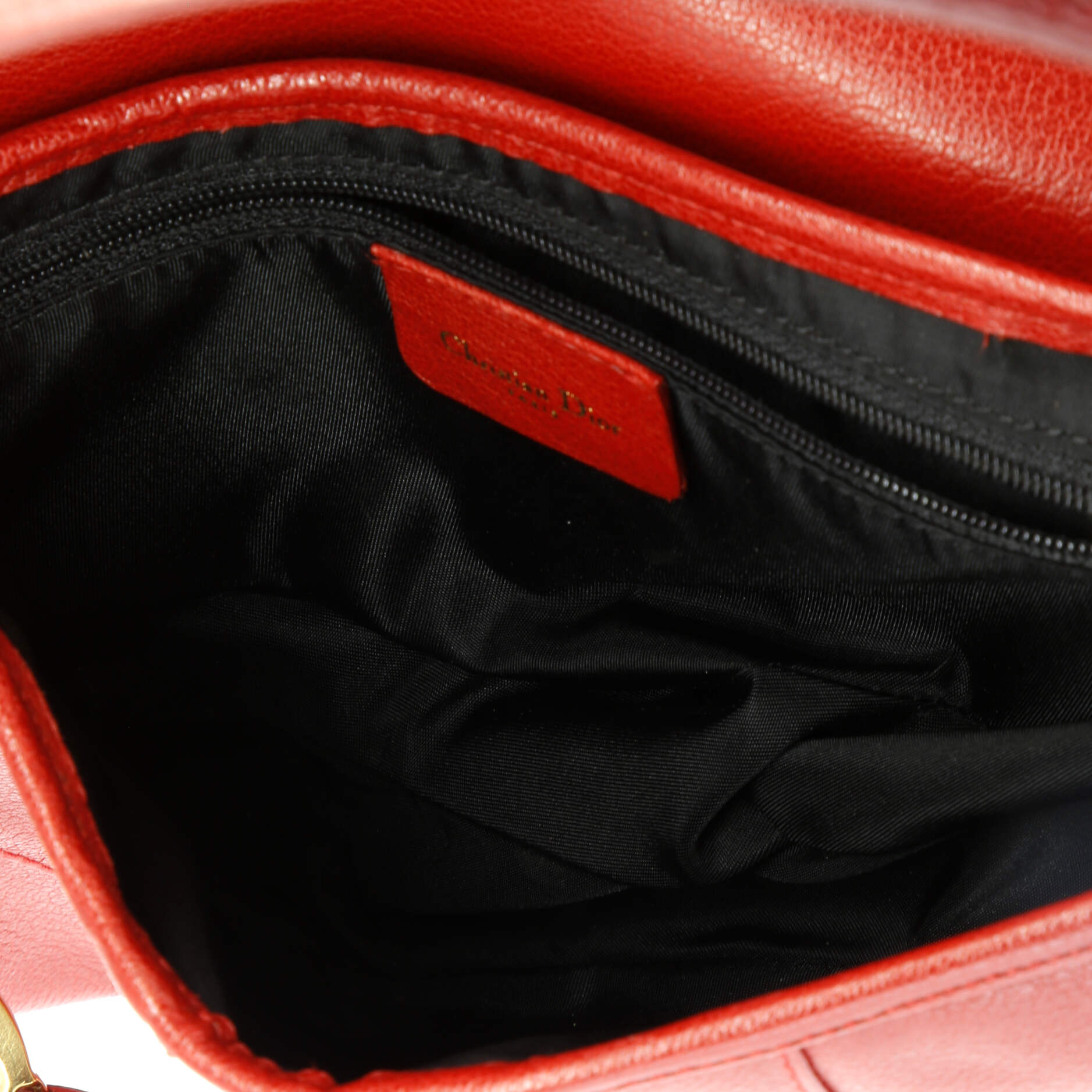 Christian Dior Saddle Handbag Leather Medium