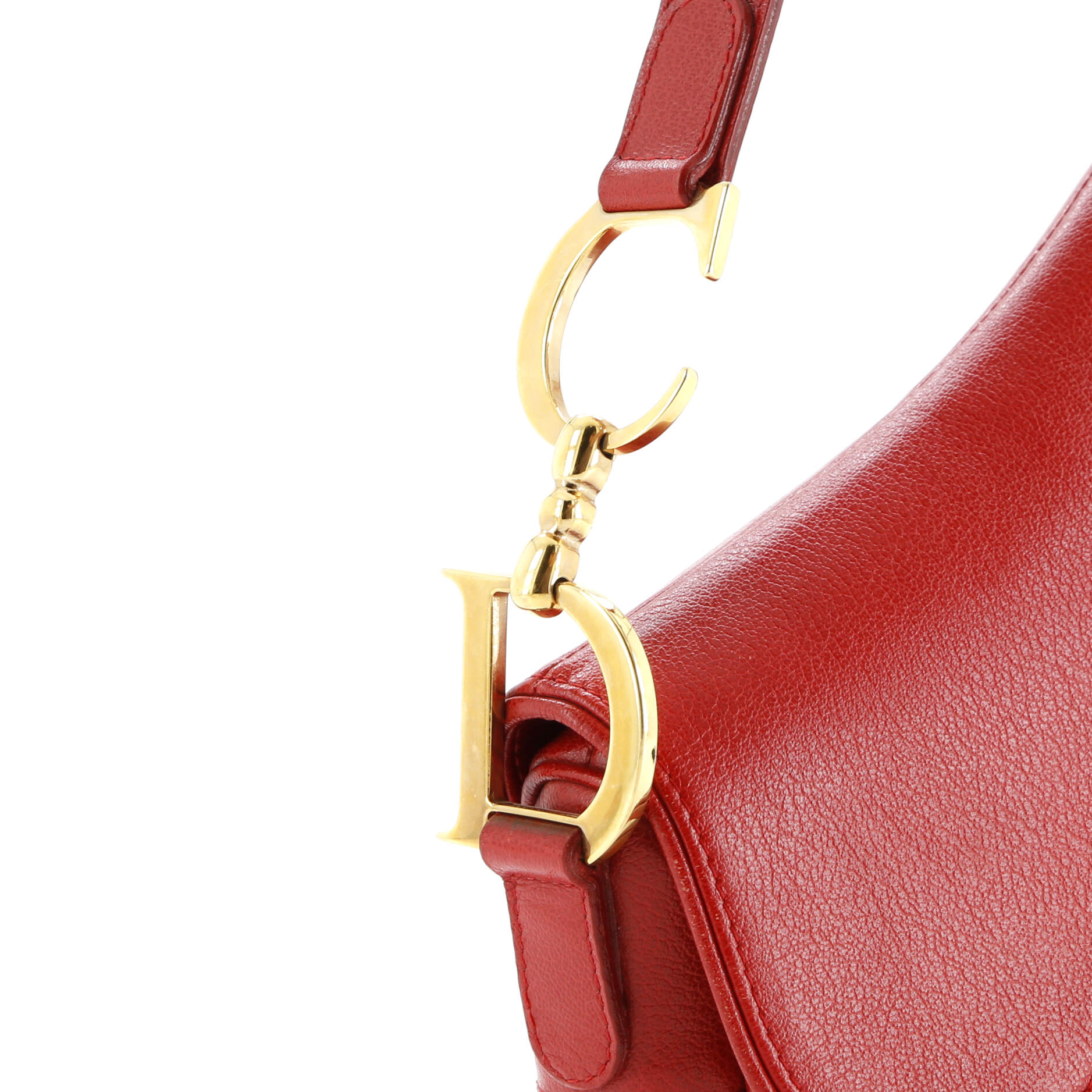 Christian Dior Saddle Handbag Leather Medium