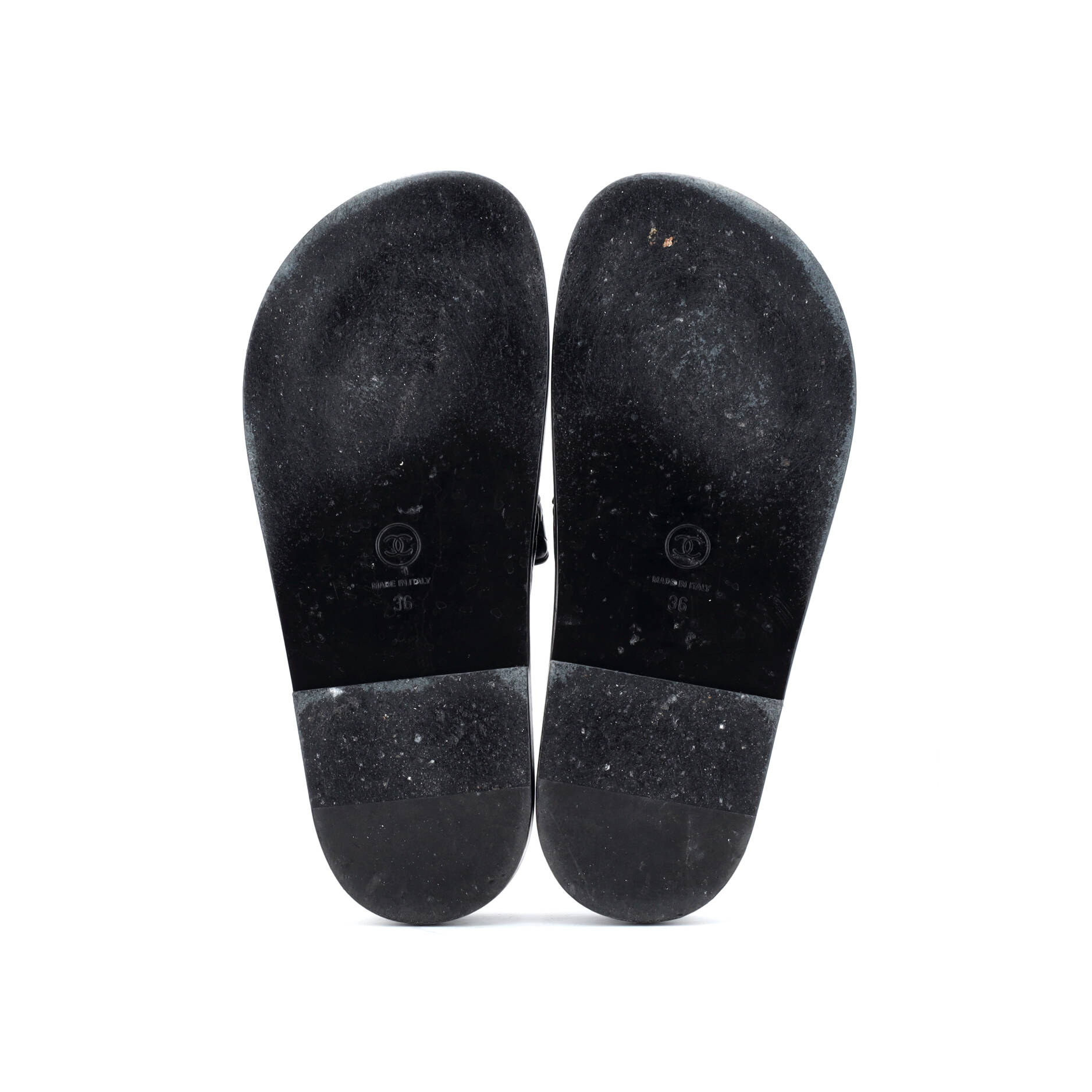 Chanel Women's Velcro Open Back Dad Sandals Quilted Leather