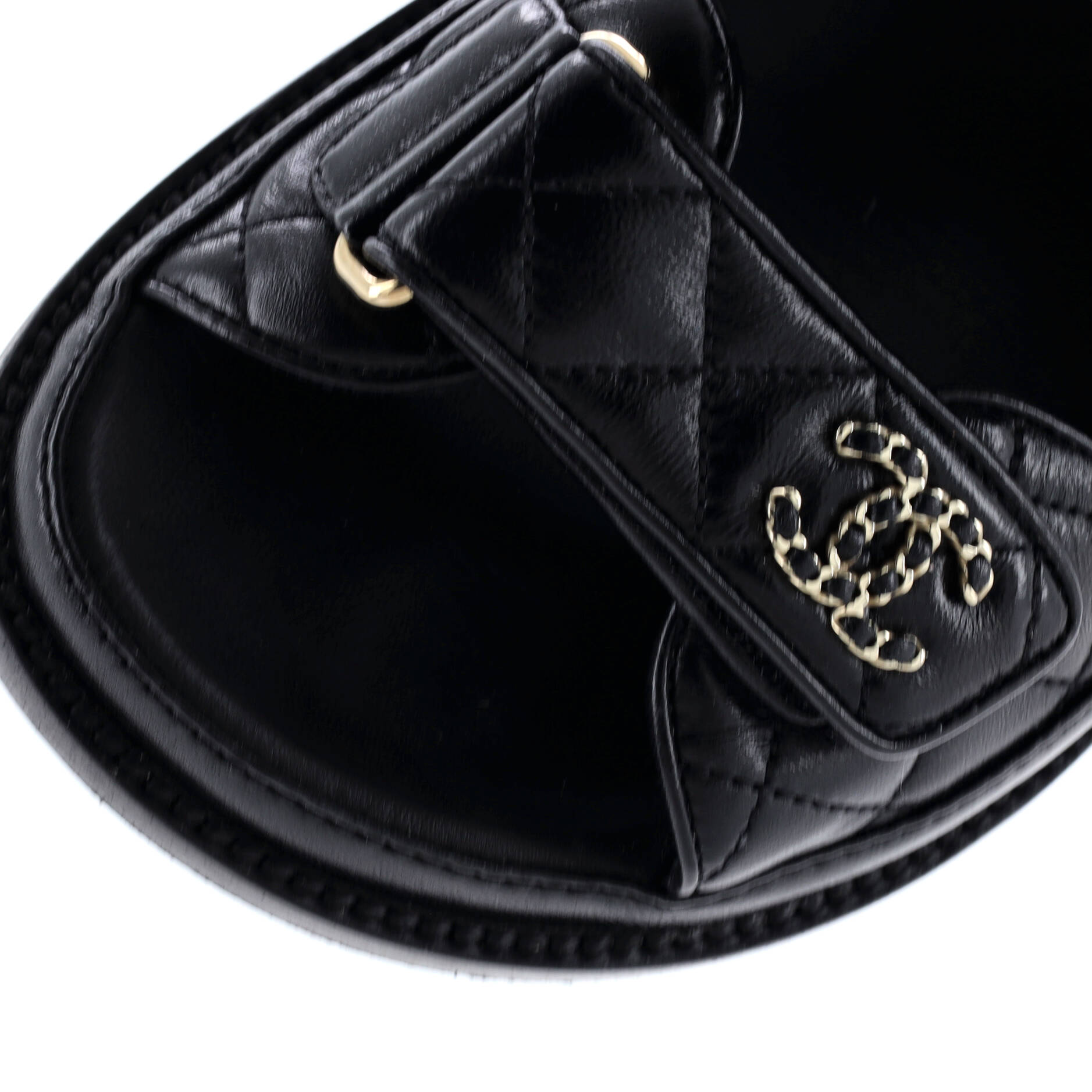 Chanel Women's Velcro Open Back Dad Sandals Quilted Leather