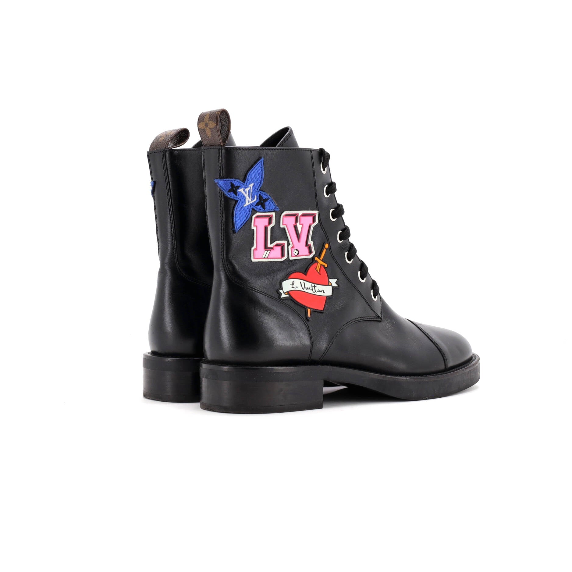 Louis Vuitton Women's Monogram Territory Flat High Ranger Boots Leather