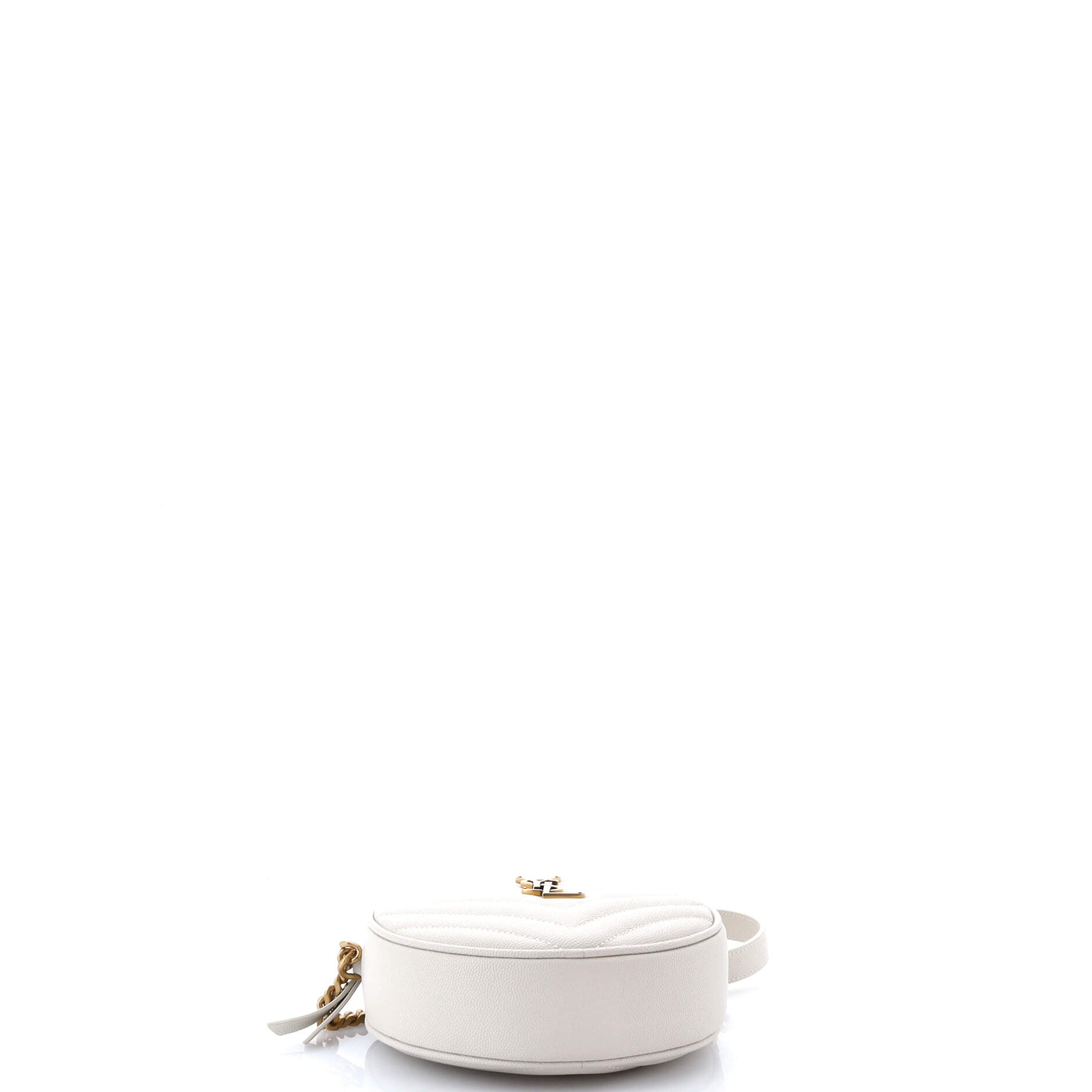 Saint Laurent Vinyle Round Camera Bag Matelasse Chevron Leather