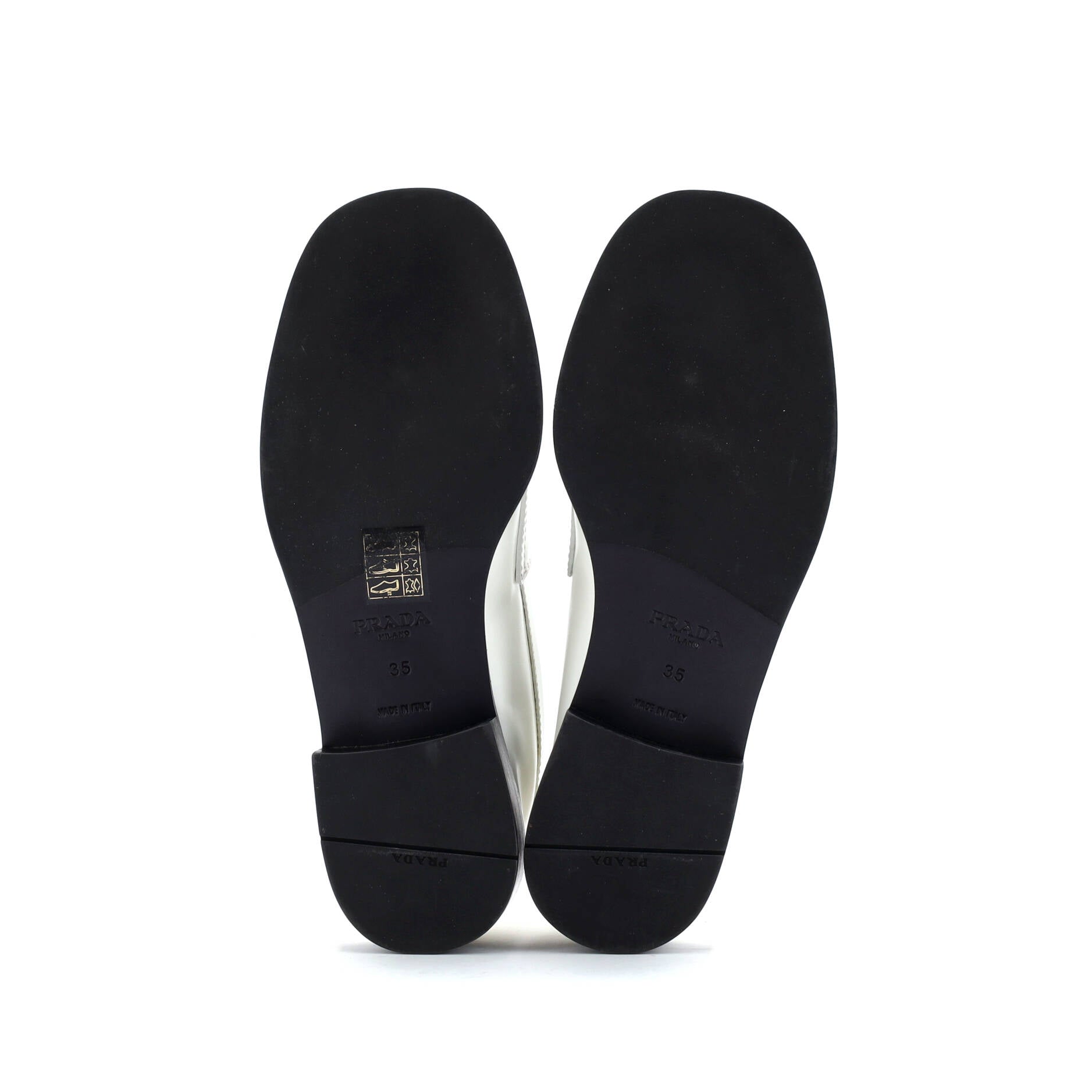 Prada Women's Triangle Logo Loafers Spazzolato Leather