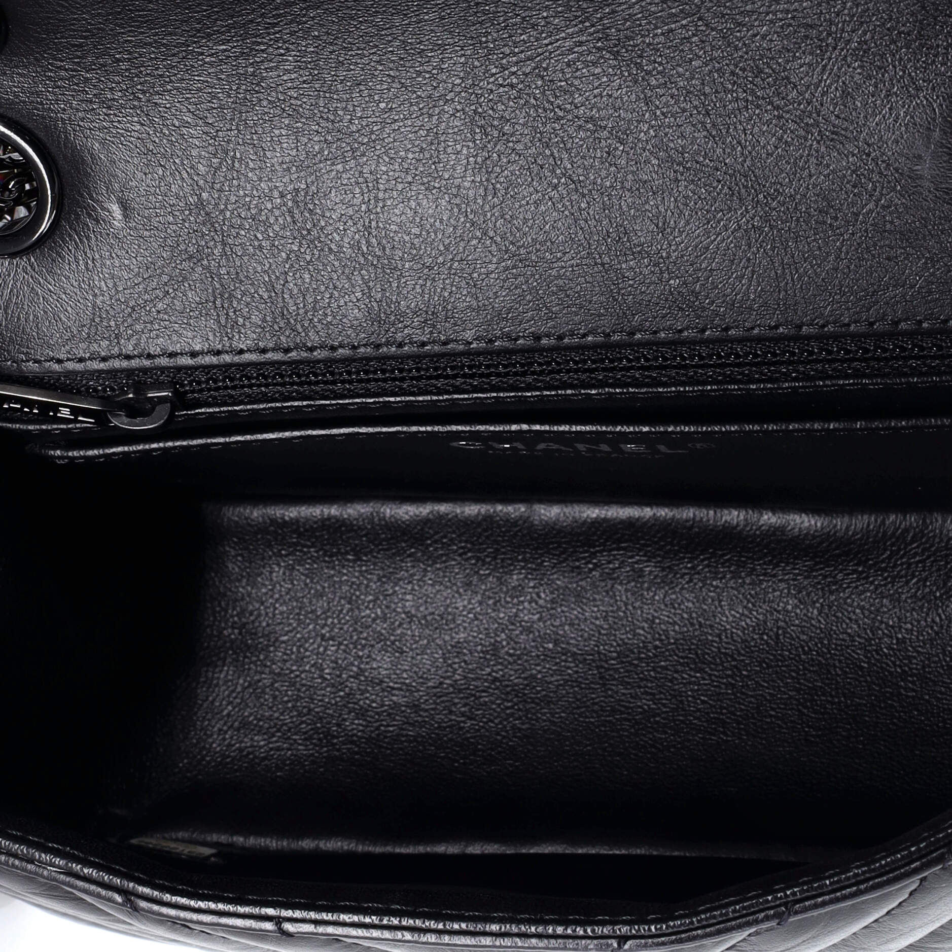 Chanel So Black Reissue 2.55 Flap Bag Chevron Aged Calfskin Mini