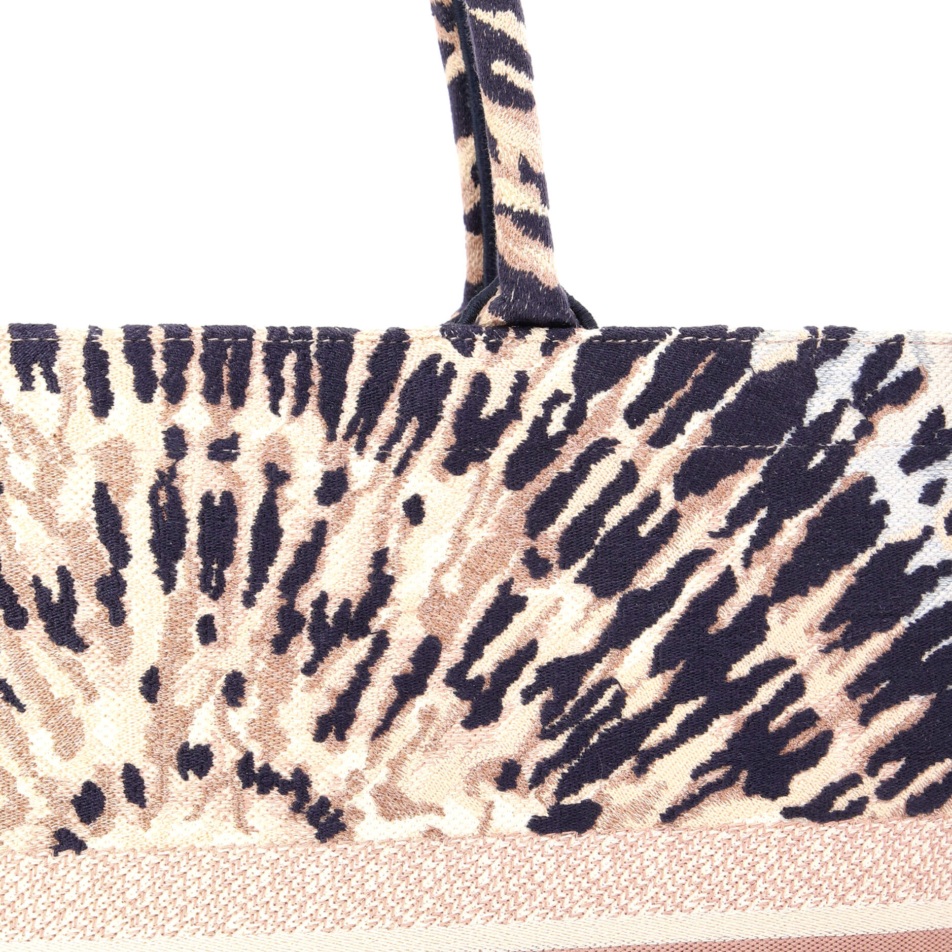 Christian Dior Book Tote Embroidered Canvas Large