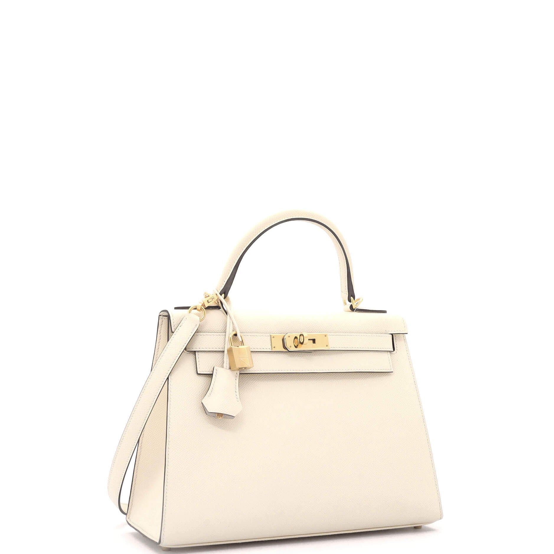 Hermes Kelly Handbag Light Epsom with Gold Hardware 28