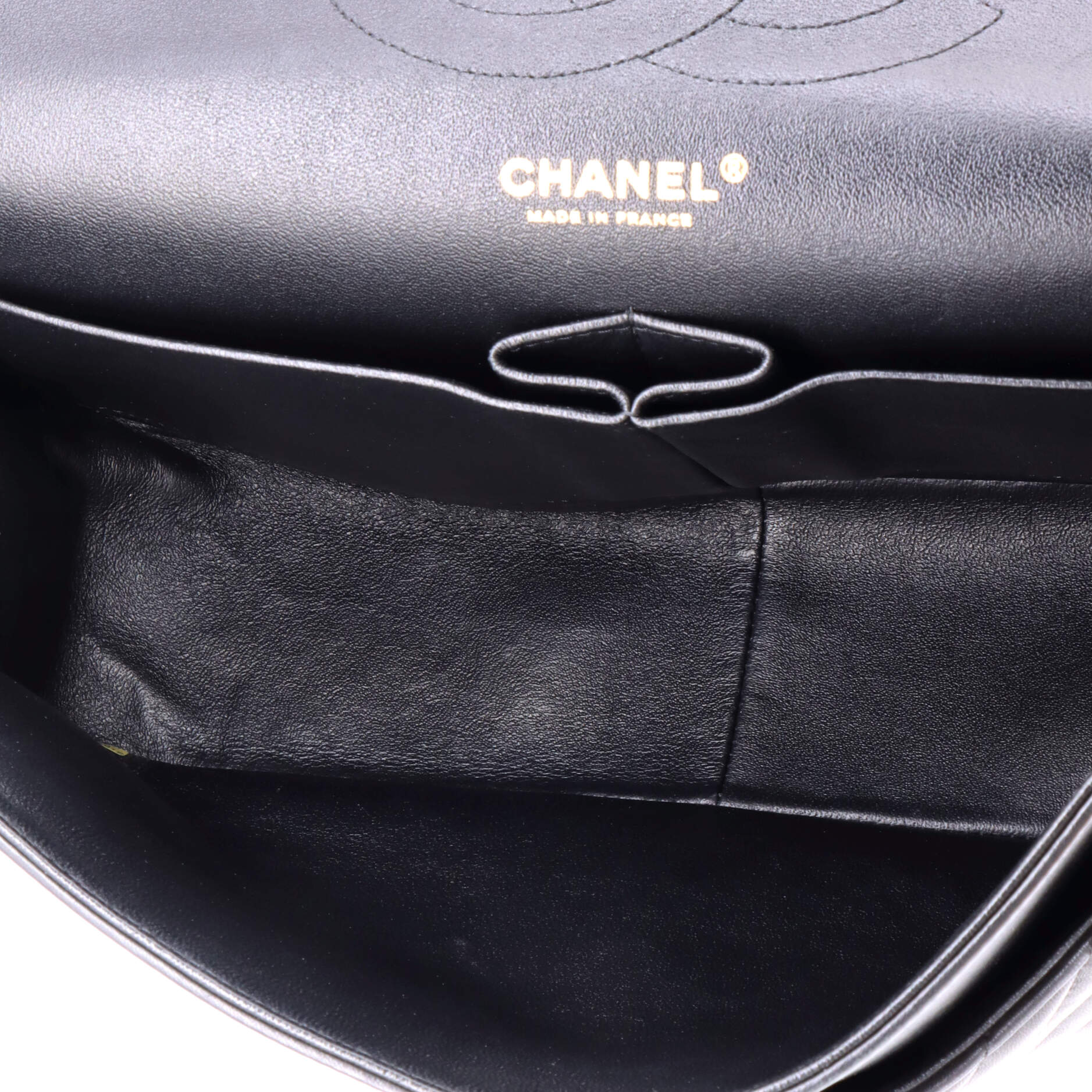Chanel Classic Double Flap Bag Chevron Lambskin Jumbo