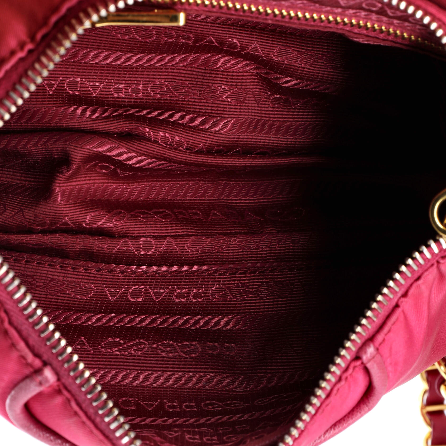 Prada Chain Crossbody Bag Tessuto and Saffiano Leather Small