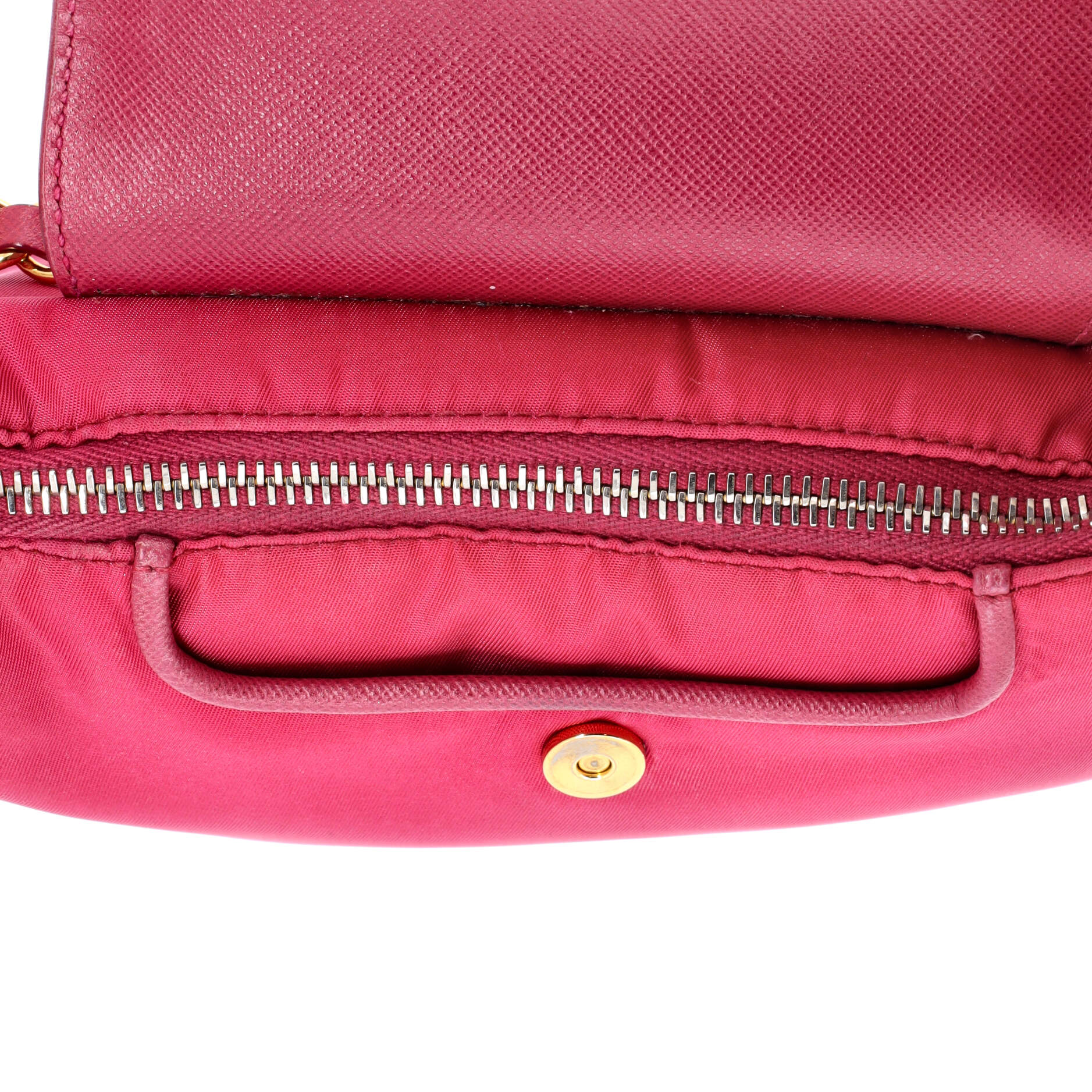 Prada Chain Crossbody Bag Tessuto and Saffiano Leather Small