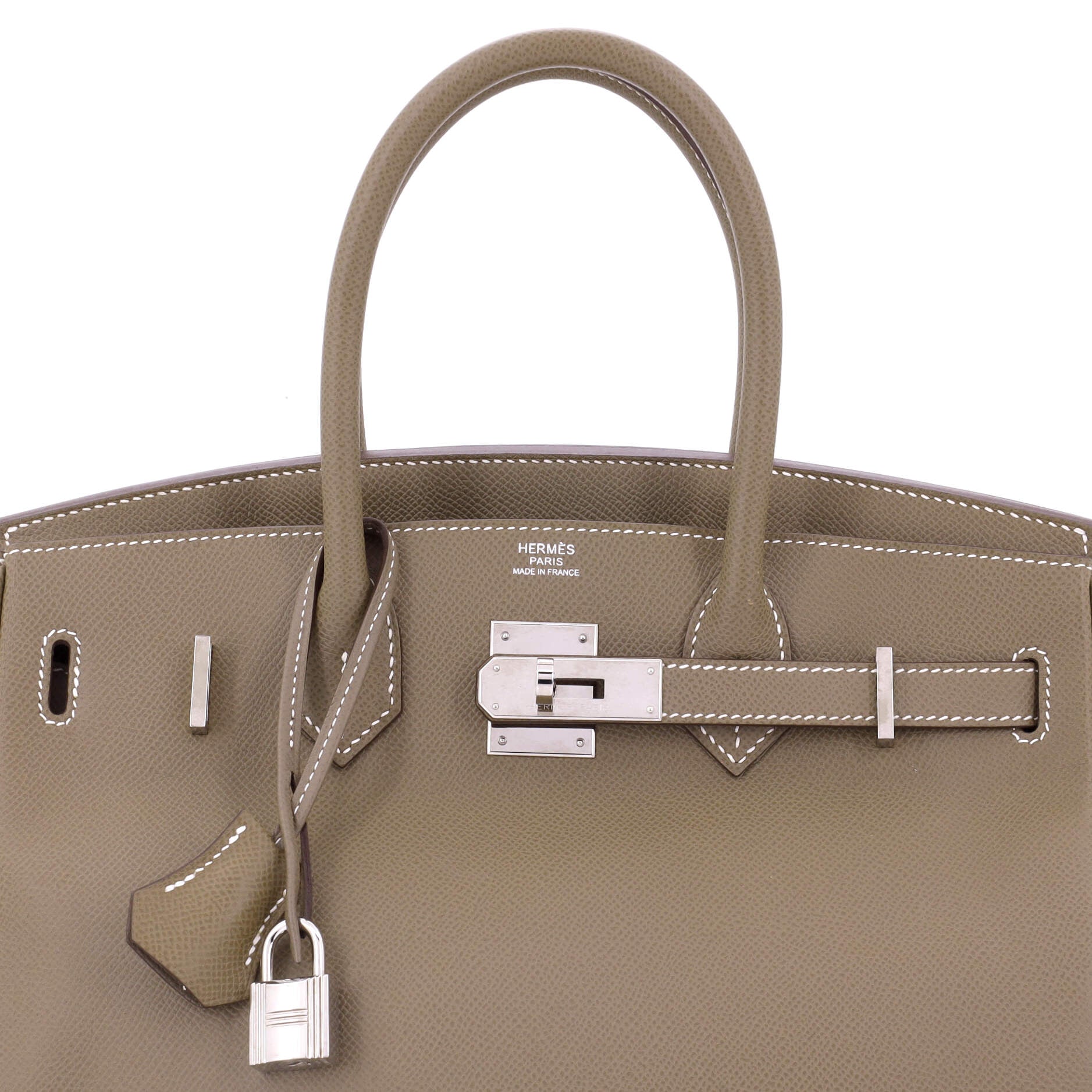 Hermes Birkin Handbag Grey Epsom with Palladium Hardware 30