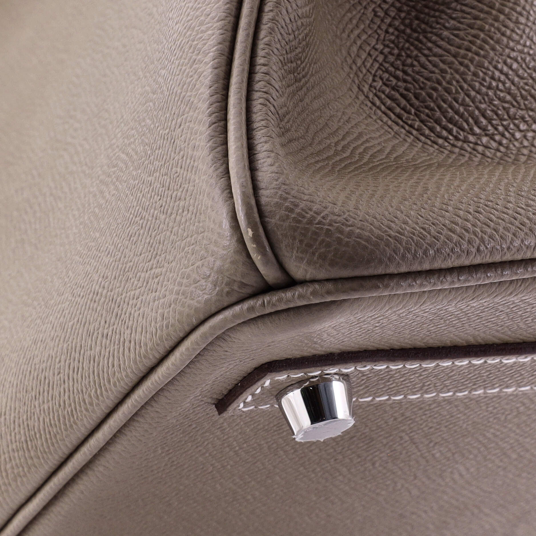 Hermes Birkin Handbag Grey Epsom with Palladium Hardware 30