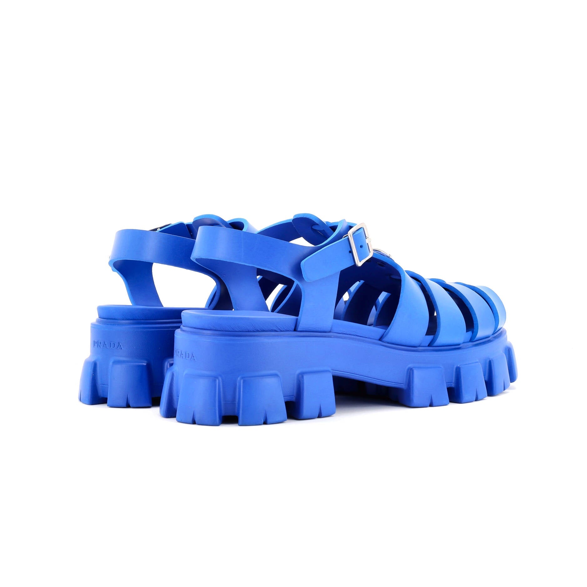 Prada Men's Monolith Cage Platform Sandals Rubber