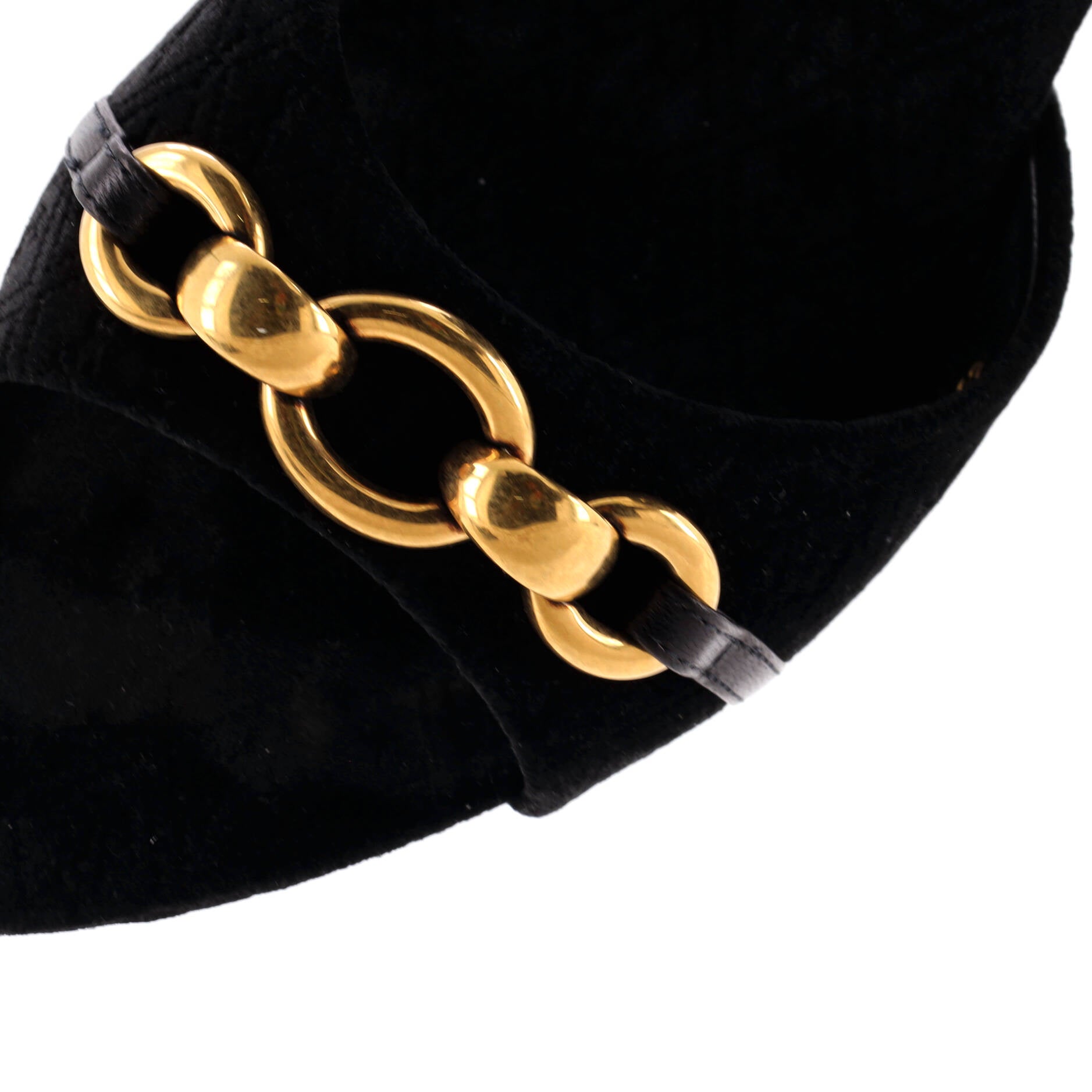 Saint Laurent Women's Le Maillon Heeled Mule Sandals Monogram All Over Velvet