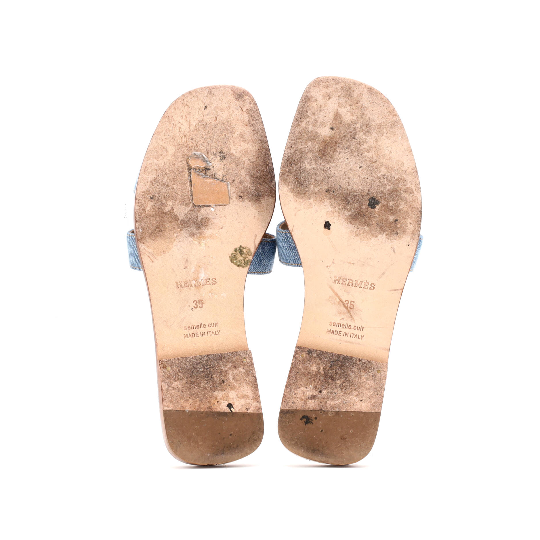 Hermes Women's Oran Sandals Denim