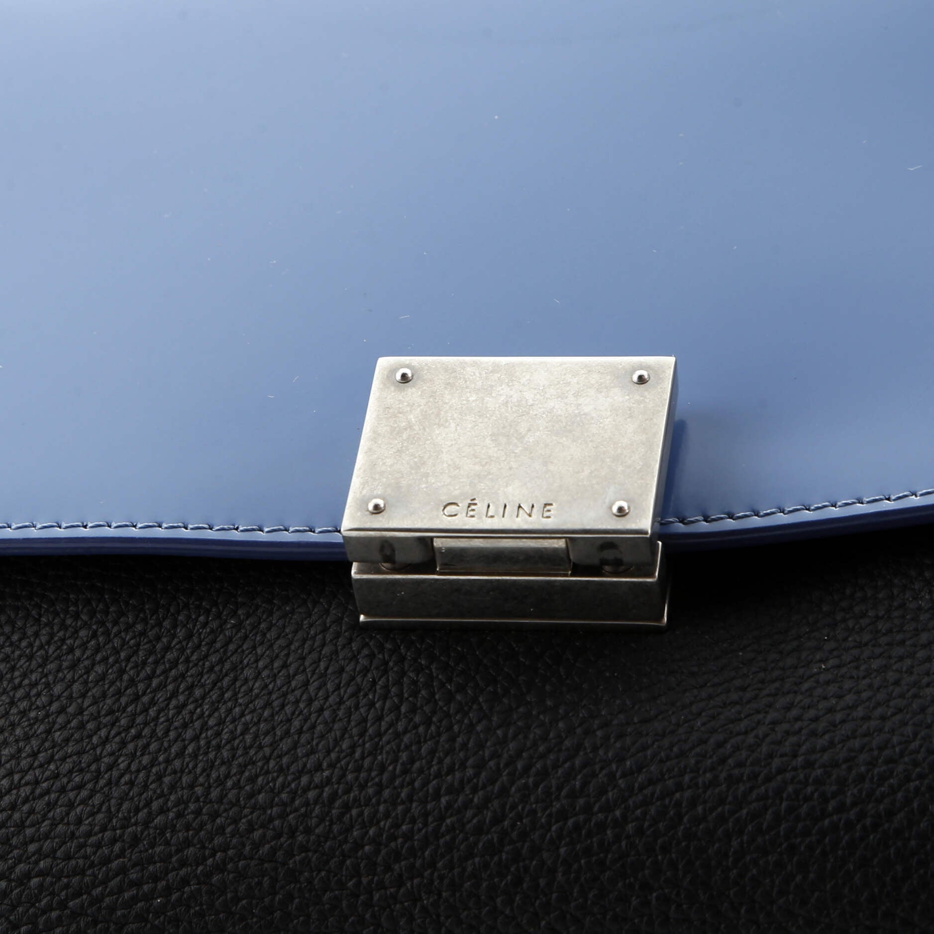 Celine Trapeze Bag Leather with Patent Small