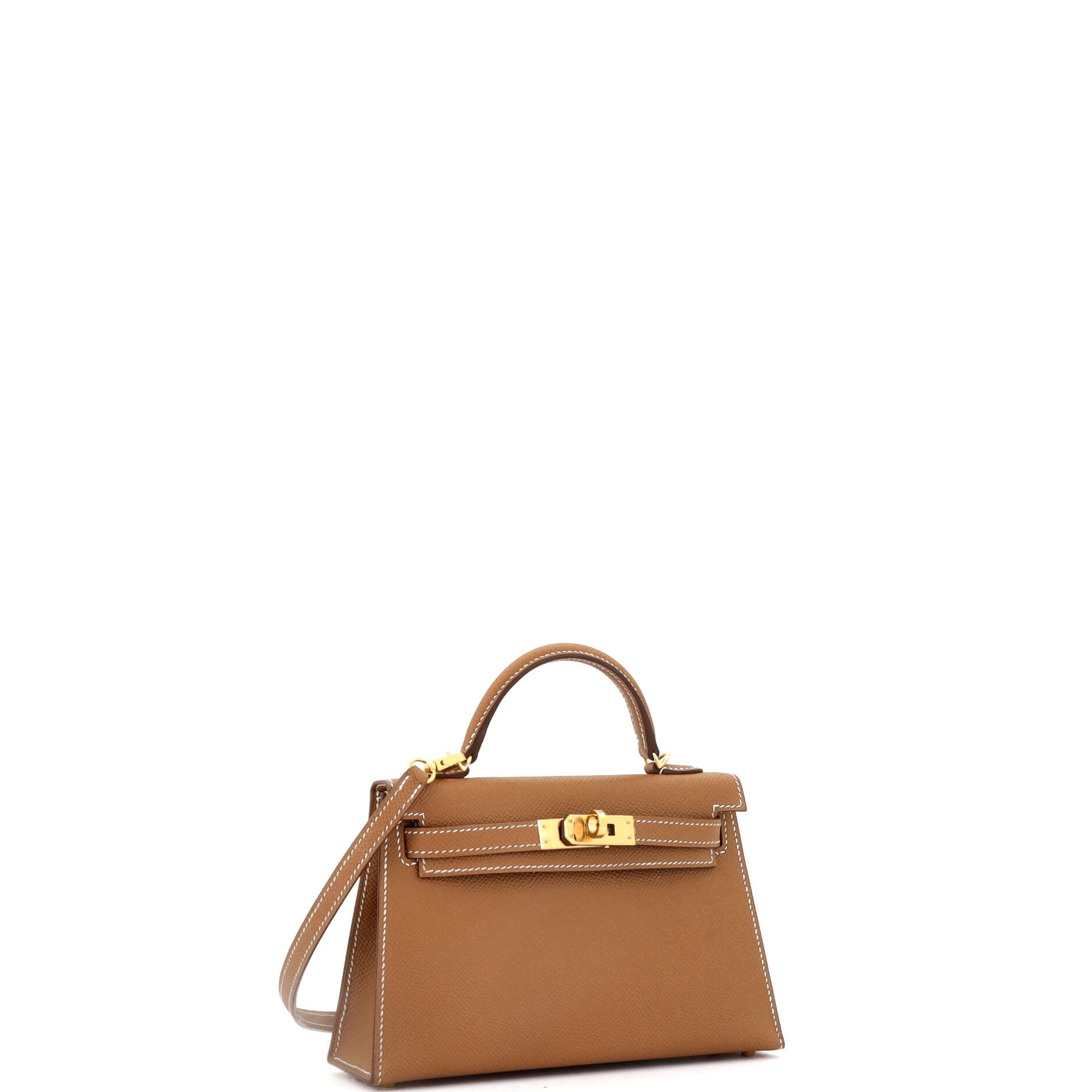 Hermes Kelly Mini II Bag Brown Epsom with Gold Hardware 20