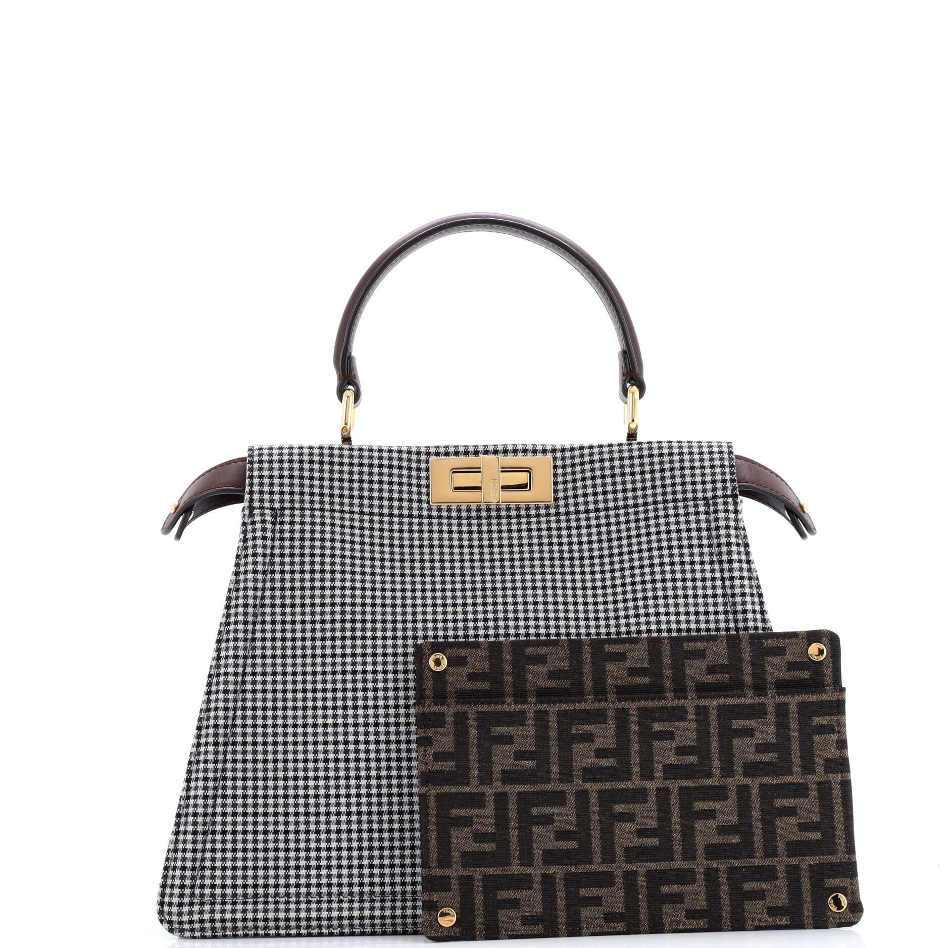 Fendi Peekaboo ISeeU Bag Houndstooth Wool Medium