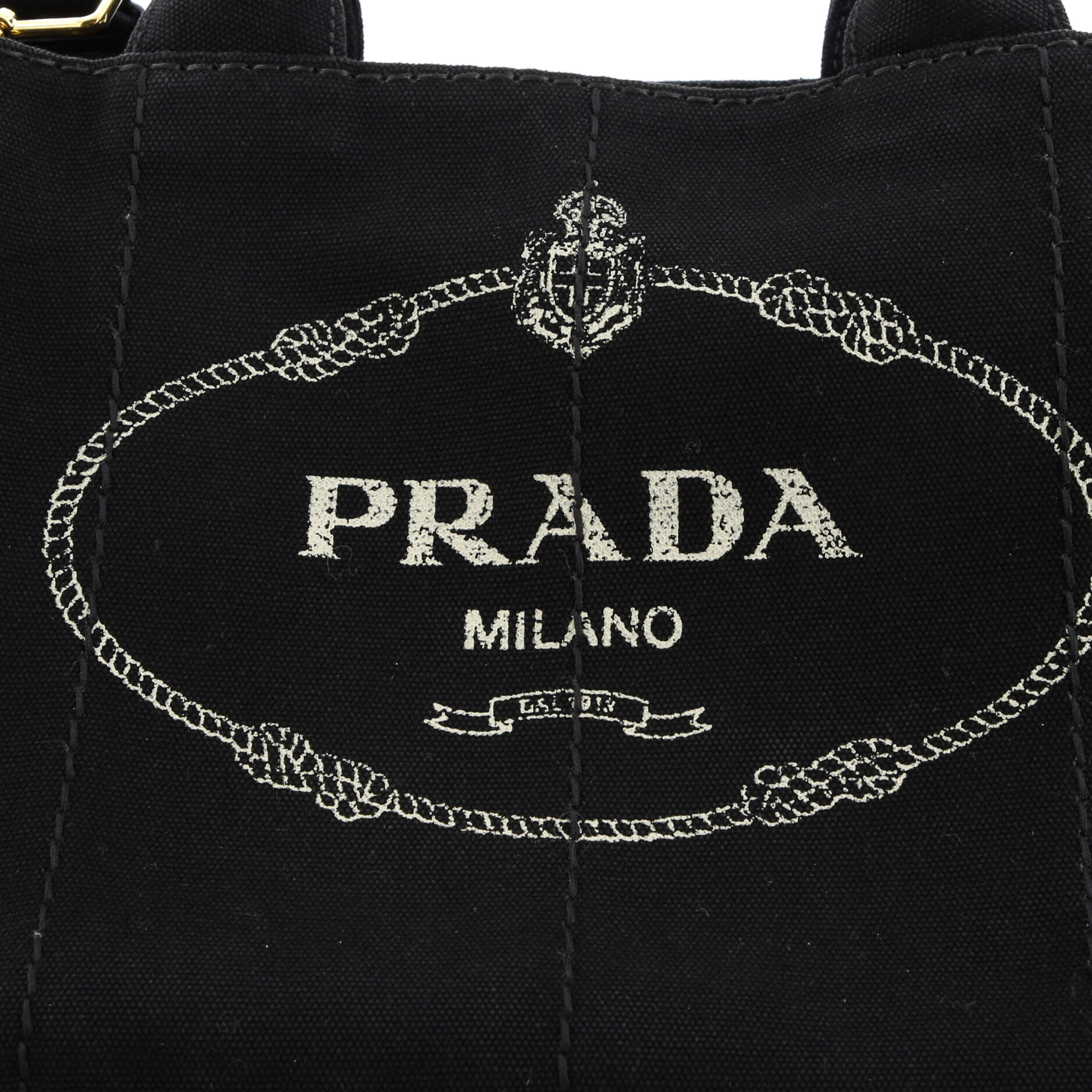 Prada Canapa Convertible Tote Canvas Medium