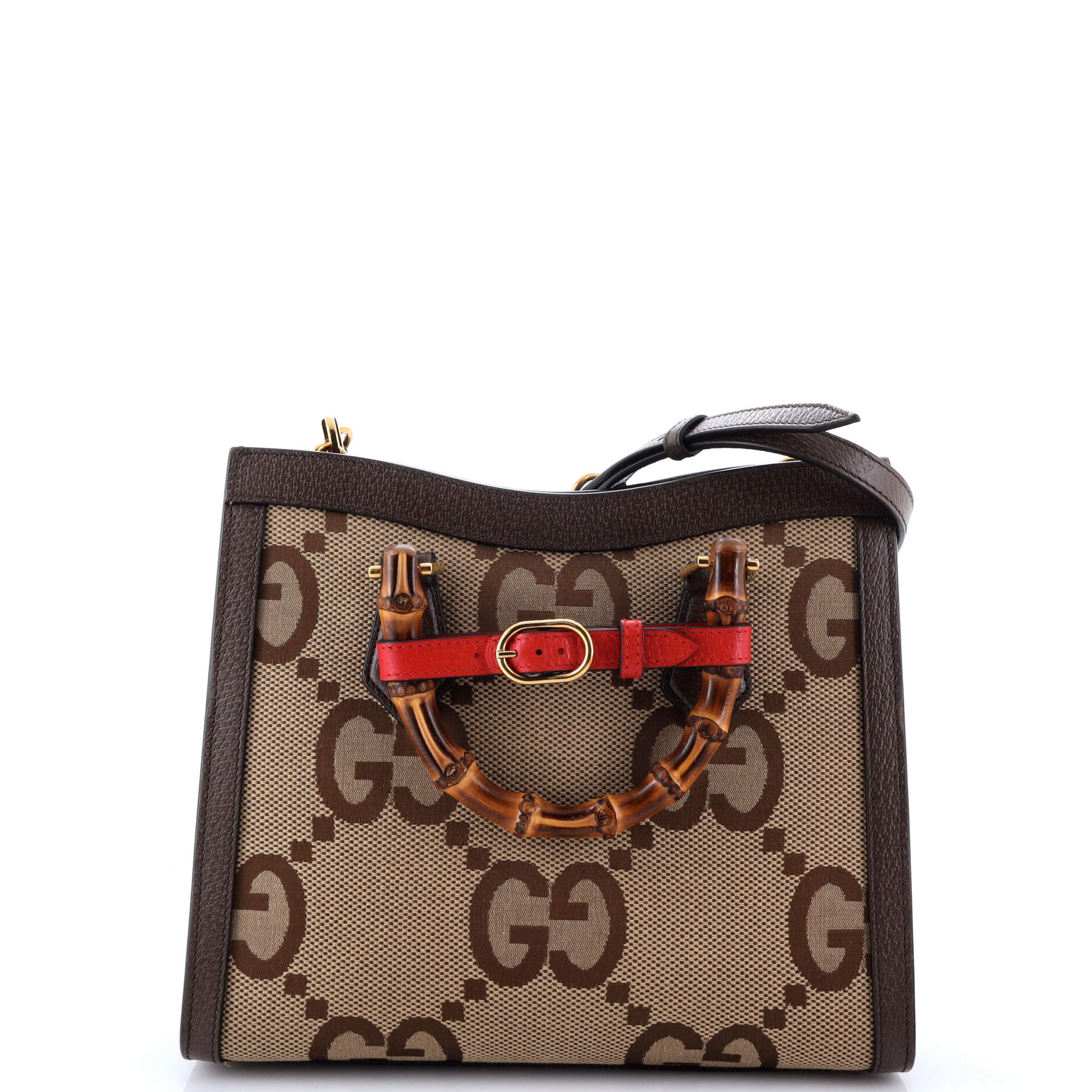 Gucci Diana NM Bamboo Handle Tote Jumbo GG Canvas Small