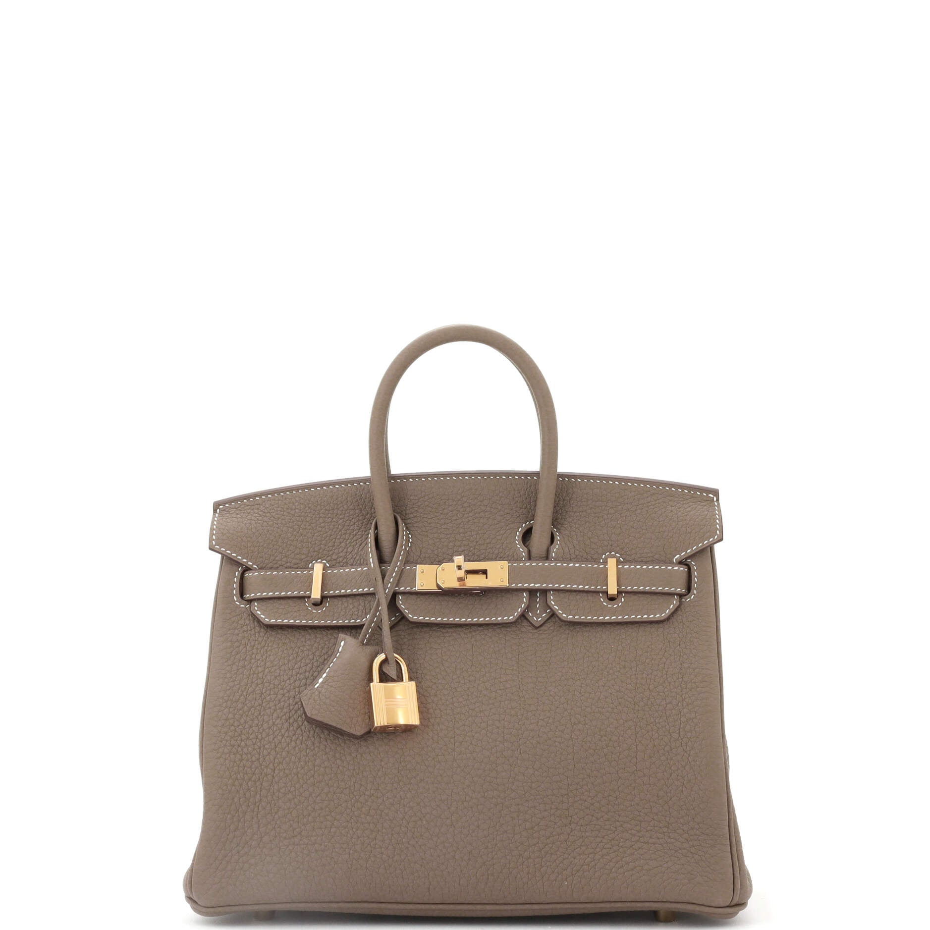 Hermes Birkin Handbag Grey Togo with Gold Hardware 25