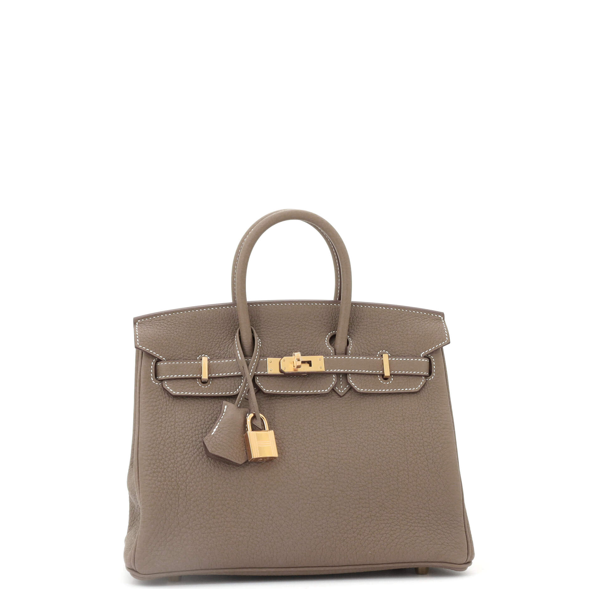 Hermes Birkin Handbag Grey Togo with Gold Hardware 25