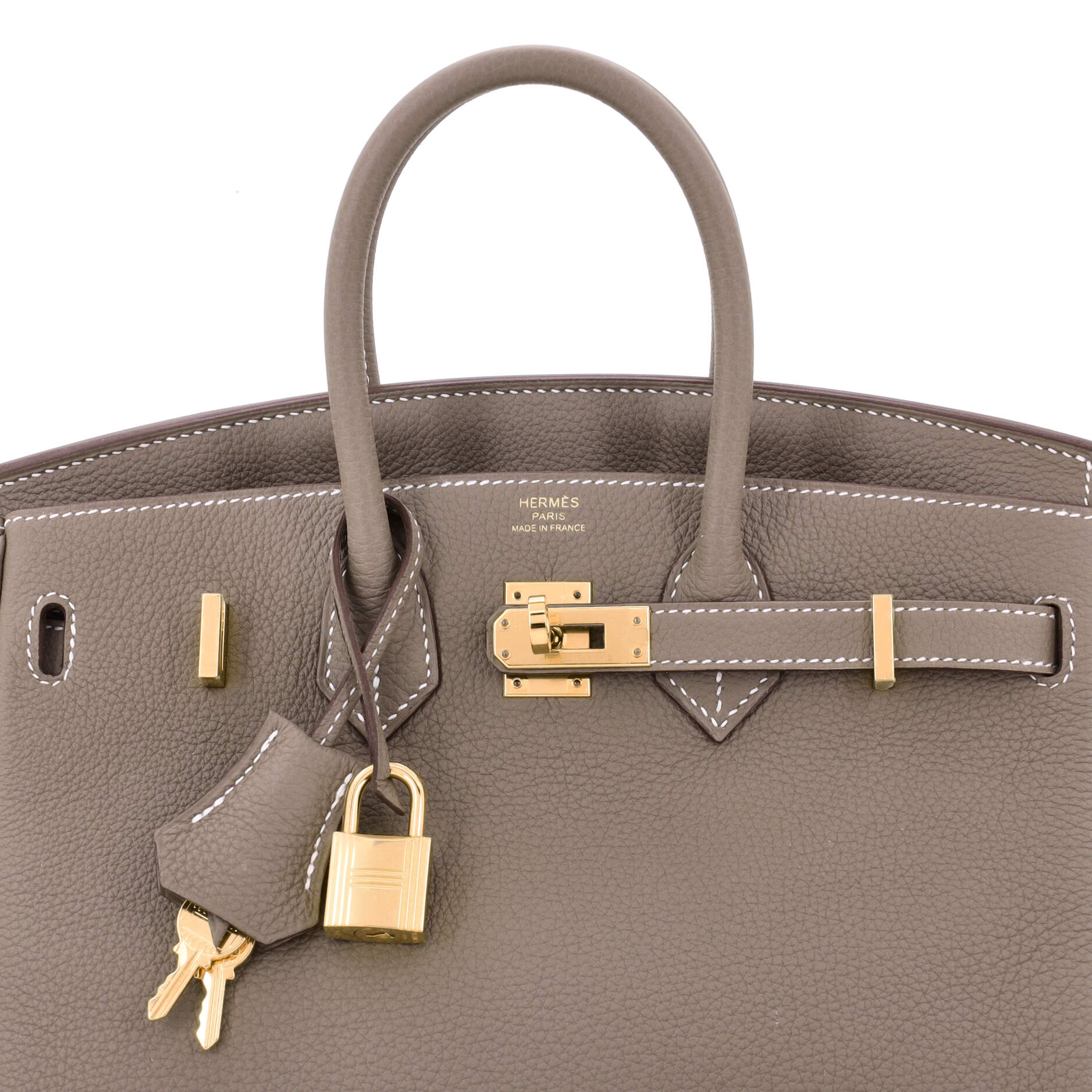 Hermes Birkin Handbag Grey Togo with Gold Hardware 25