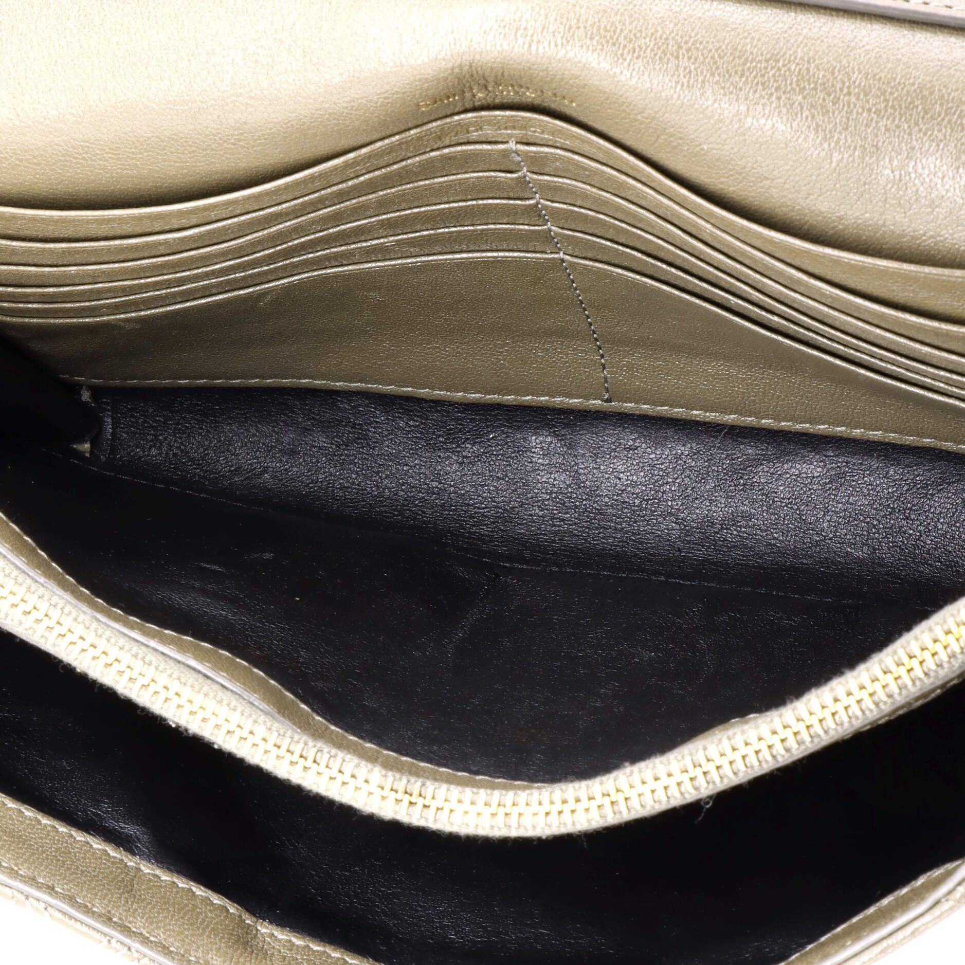 Saint Laurent Becky Chain Wallet Quilted Leather