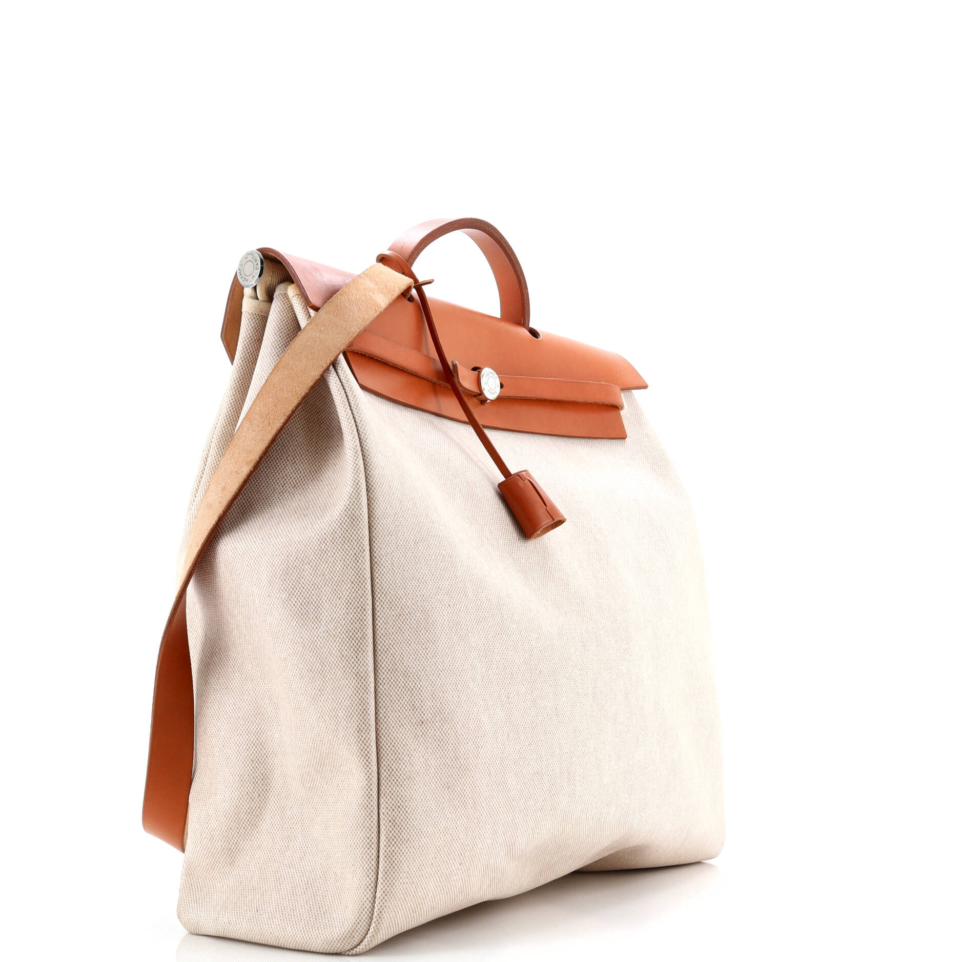 Hermes Herbag Toile and Leather MM
