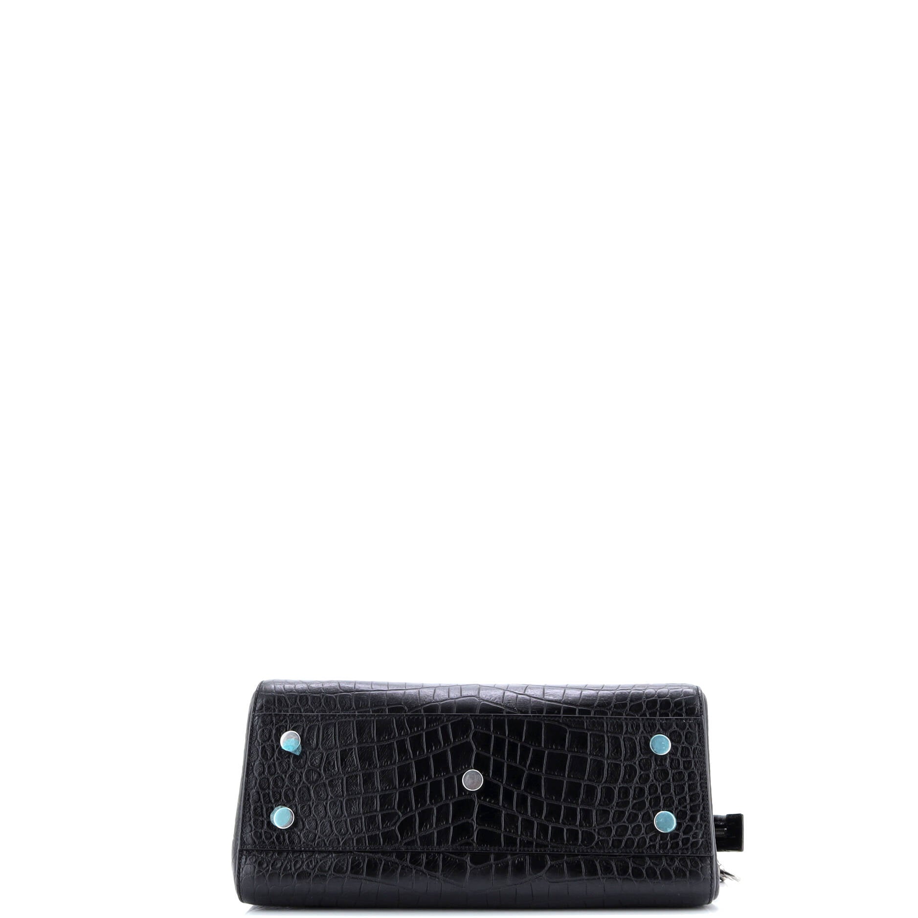Saint Laurent Rive Gauche Cabas Crocodile Embossed Leather Small