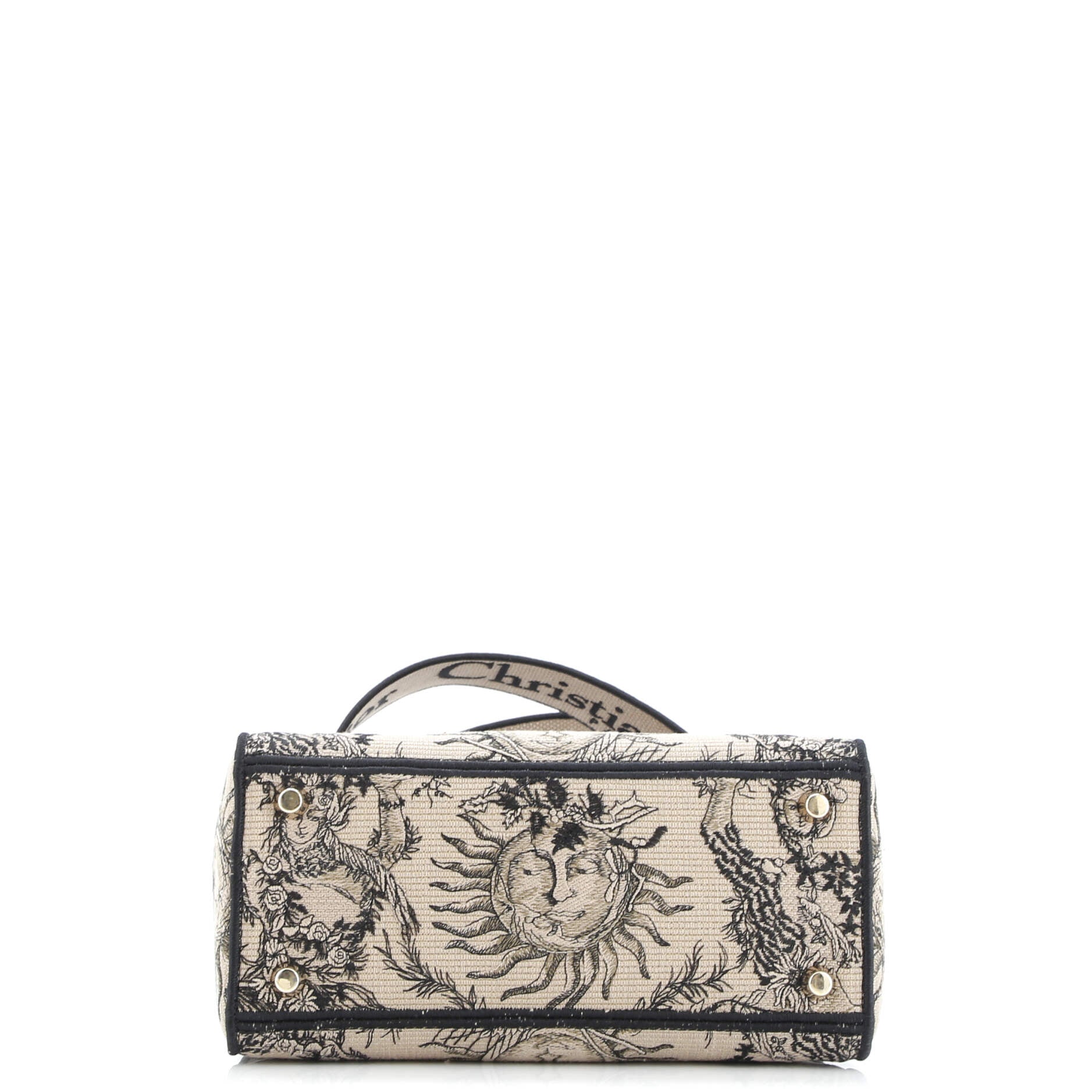 Christian Dior Lady D-Lite Bag Embroidered Canvas Medium