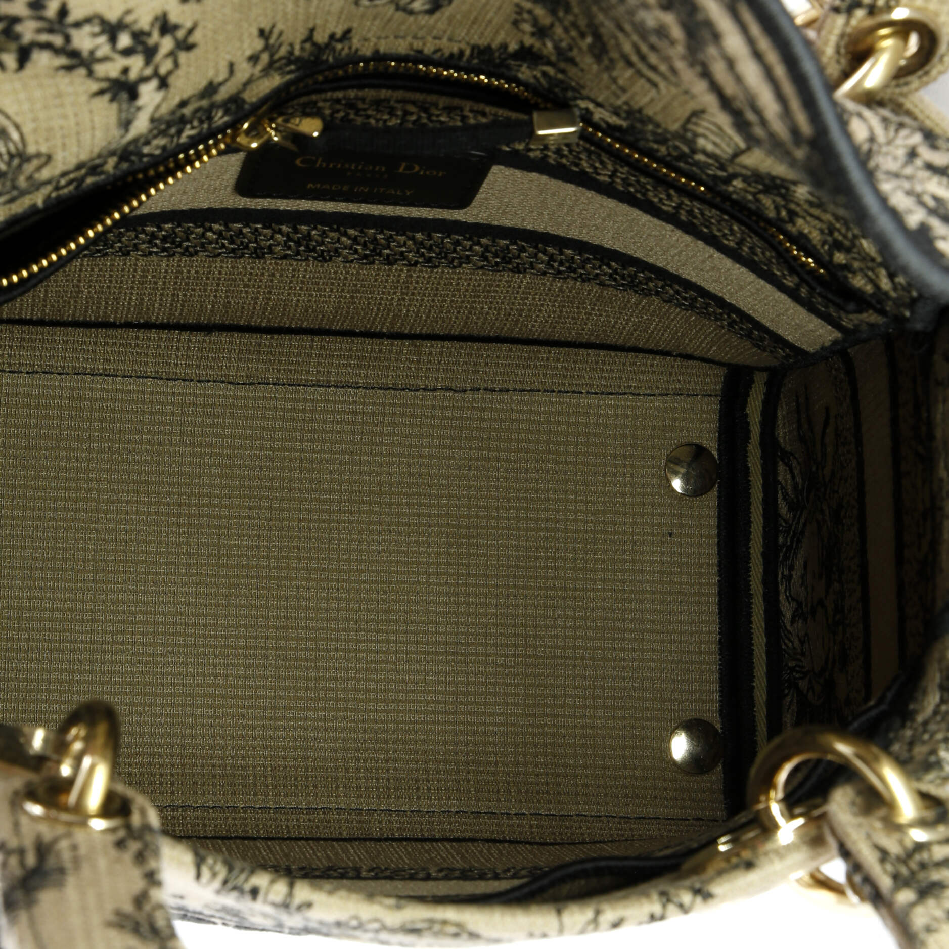 Christian Dior Lady D-Lite Bag Embroidered Canvas Medium