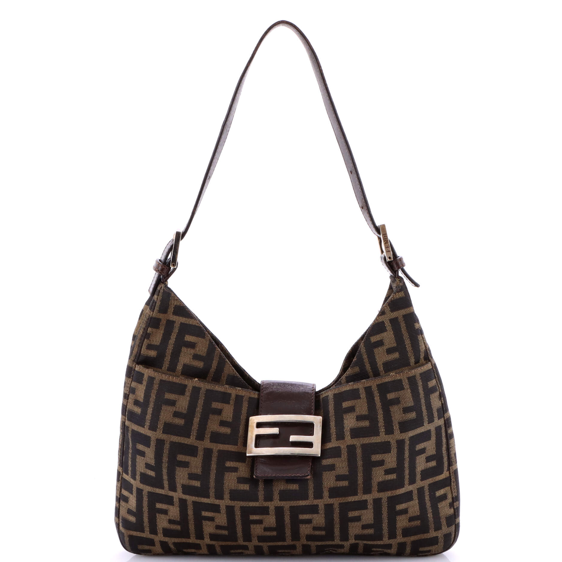 Fendi Vintage Shoulder Bag Zucca Canvas Medium