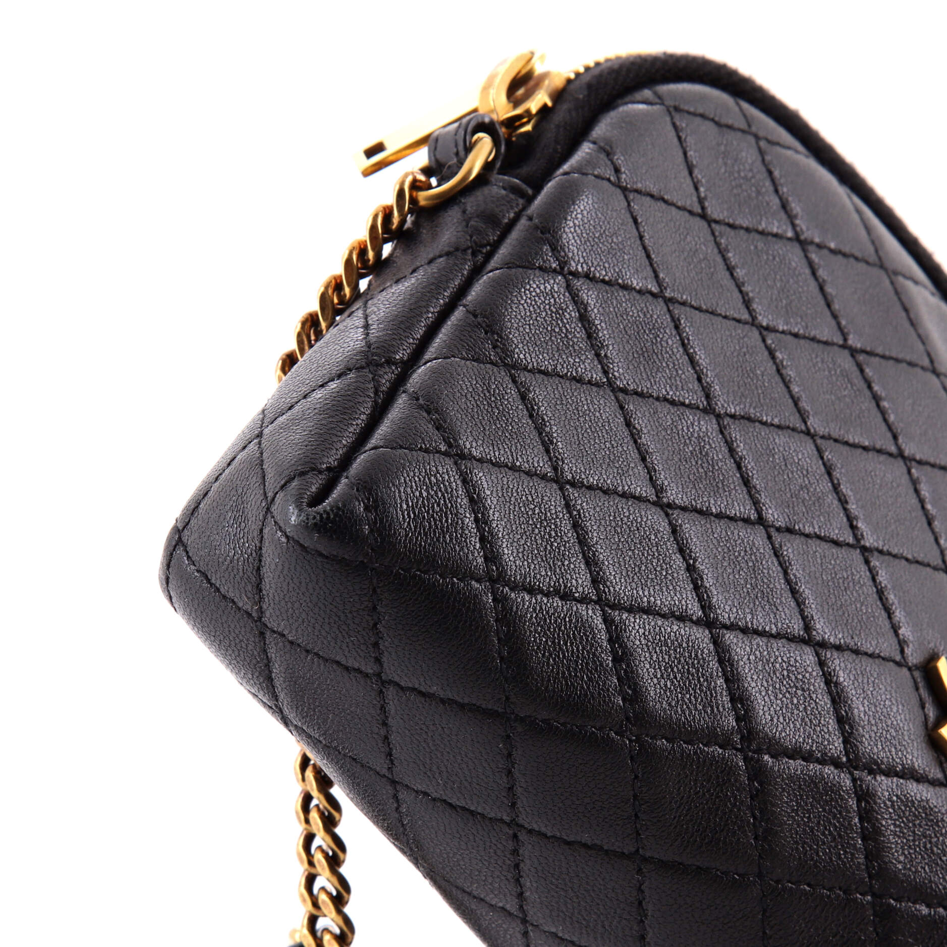 Saint Laurent Gaby Zipped Pouch Crossbody Quilted Leather