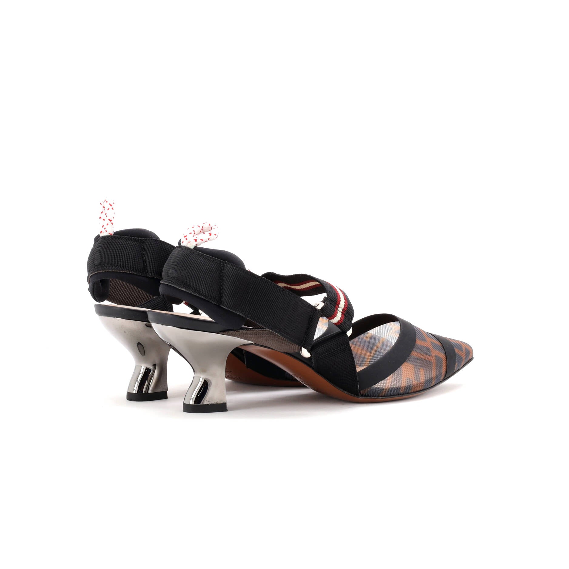 Fendi Women's Colibri Slingback Pumps Zucca Mesh