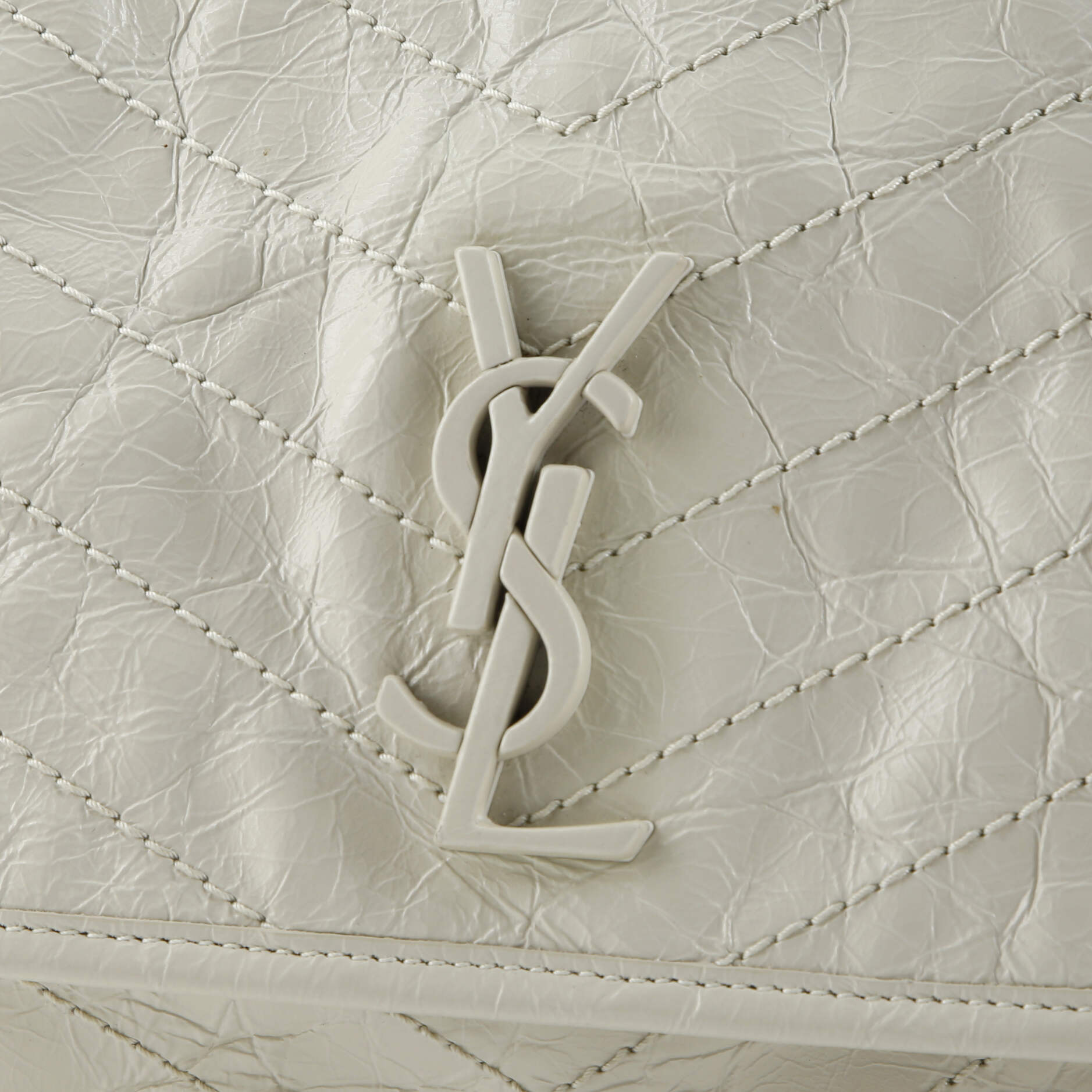 Saint Laurent Niki Chain Flap Bag Matelasse Chevron Leather Medium