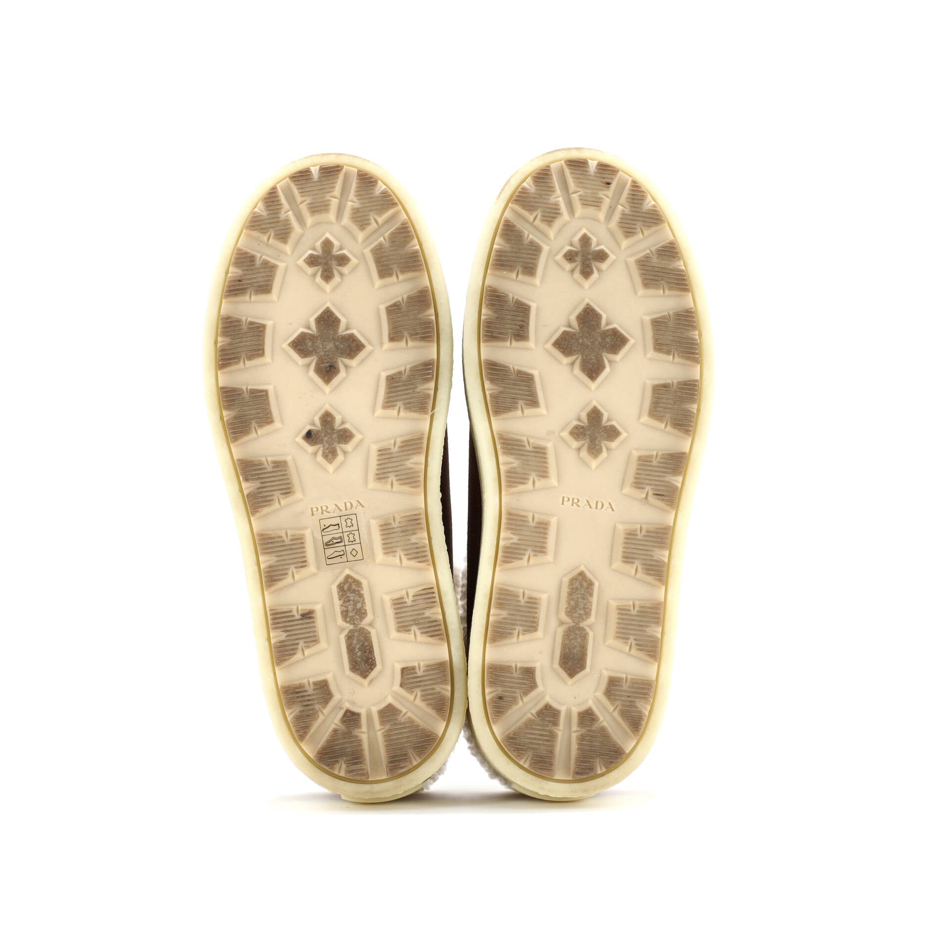 Prada Women's Triangle Logo Platform Mules Suede with Shearling