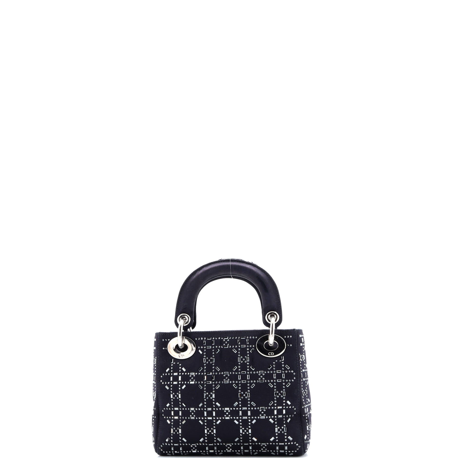 Christian Dior Lady Dior Bag Crystal Embellished Cannage Quilt Satin Mini
