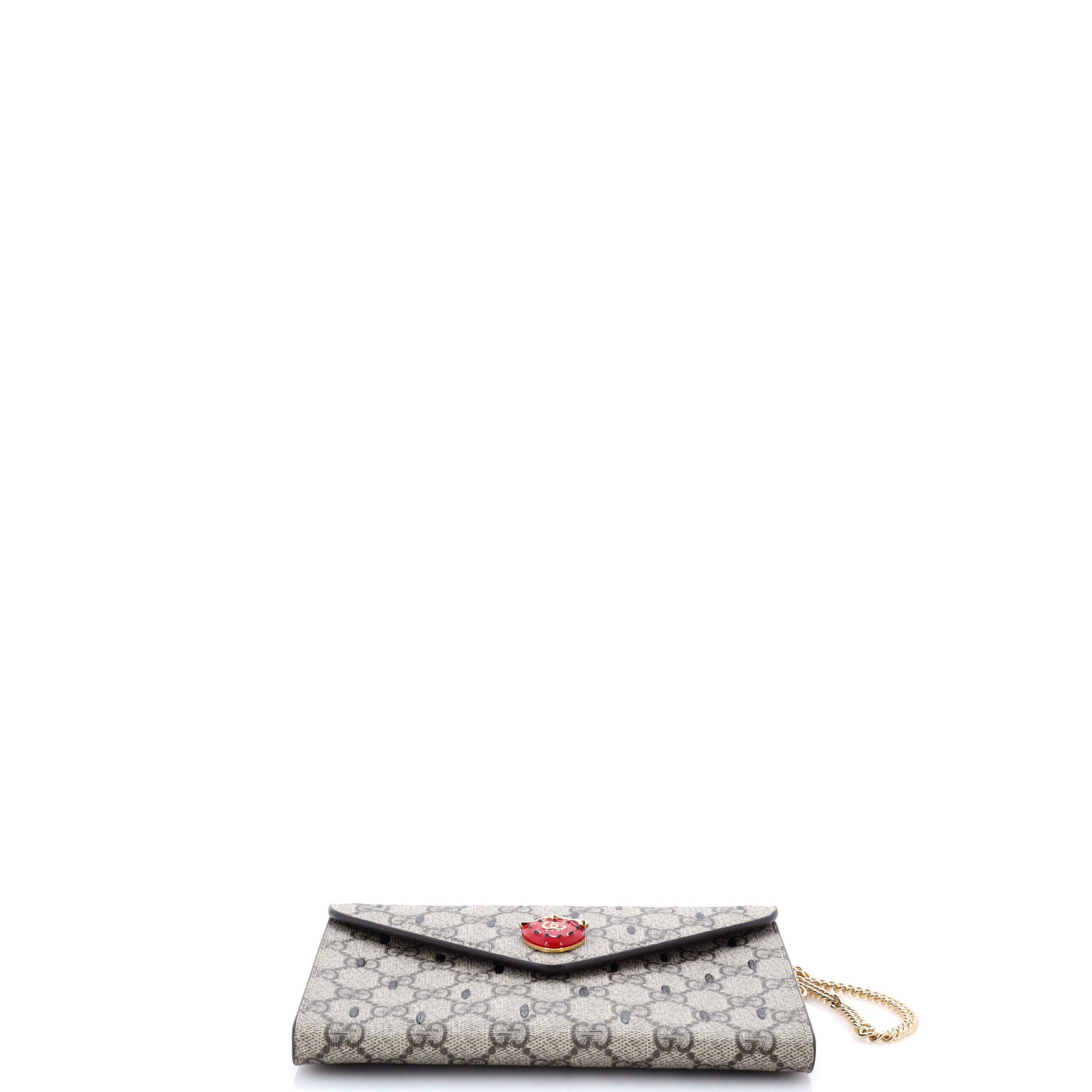 Gucci Strawberry Wallet on Chain Printed GG Coated Canvas Mini