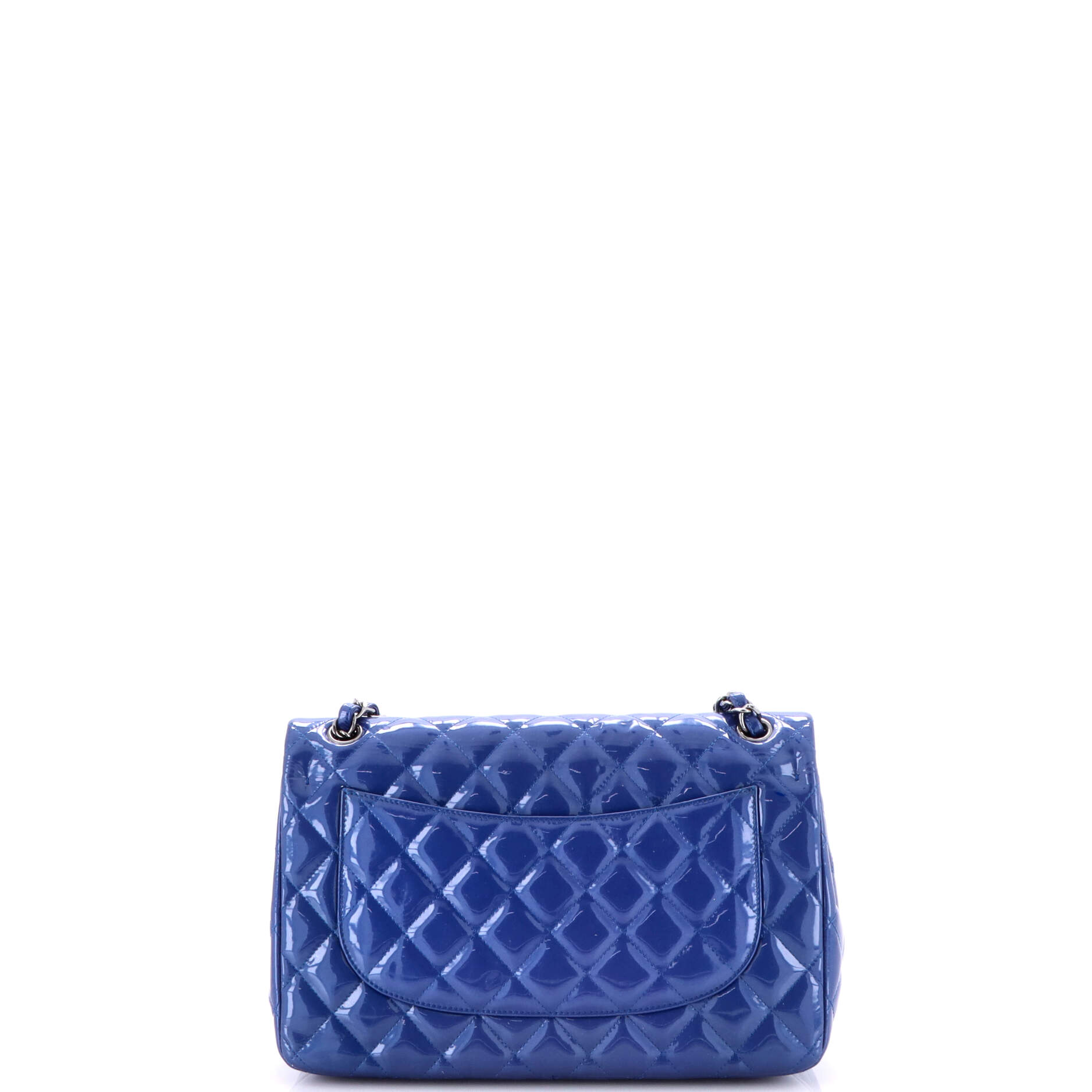 Chanel Classic Double Flap Bag Quilted Patent Jumbo